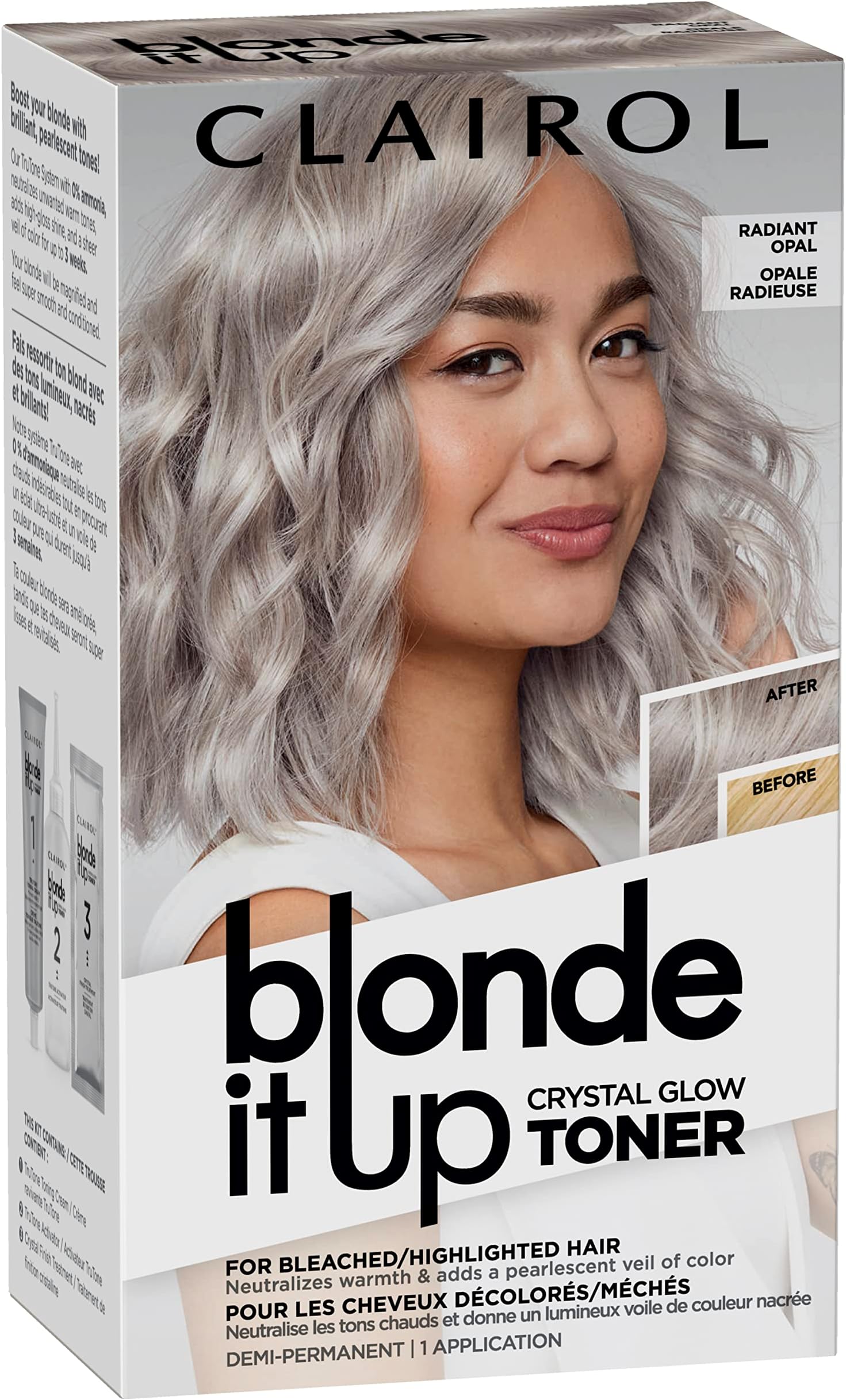 Blonde It Up Crystal Glow Toners Demi-Permanent Hair Dye, Radiant Opal Hair Color | Ammonia Free | Add Pearlescent Tones to Pre-Lightened Shades | Neutralizes Warmth | Pack of 1