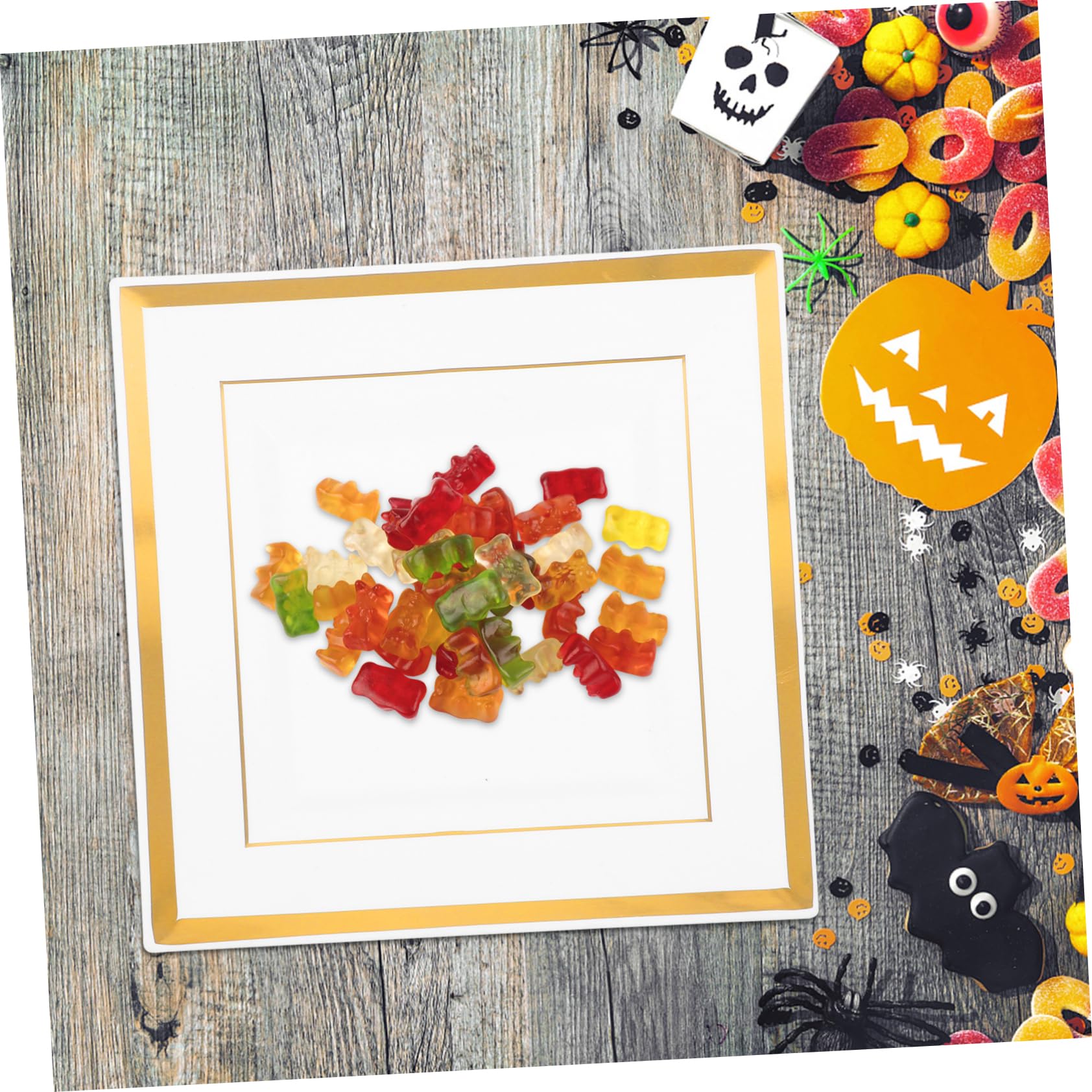 SOLUSTRE 10pcs Square Snack Tray Stylish Disposable Fruit Serving Dish for Parties Home and Events Easy to Resistant for Entertaining and Decoration