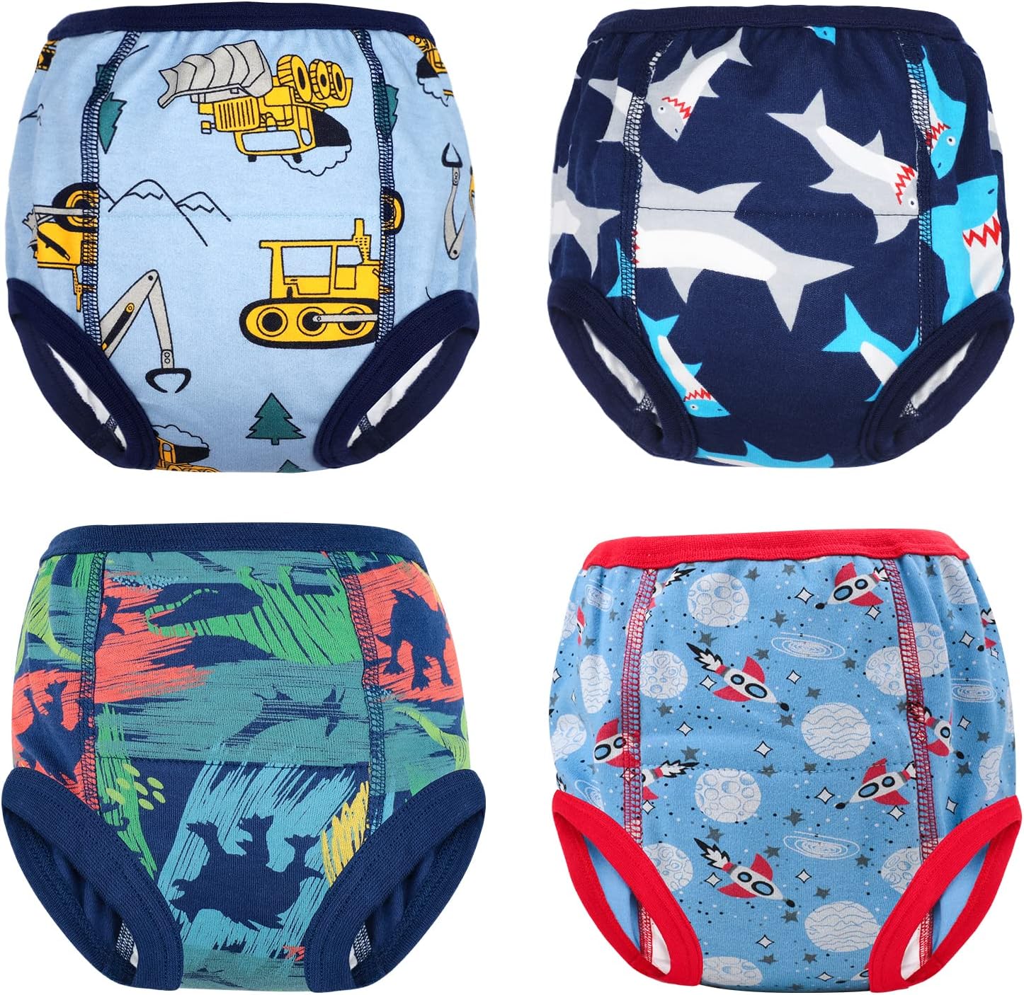 MooMoo Baby Training Underwear 4 Packs Absorbent Toddler Potty Training Pants for Boys and Girls-Cotton Animal Print 2T-6T