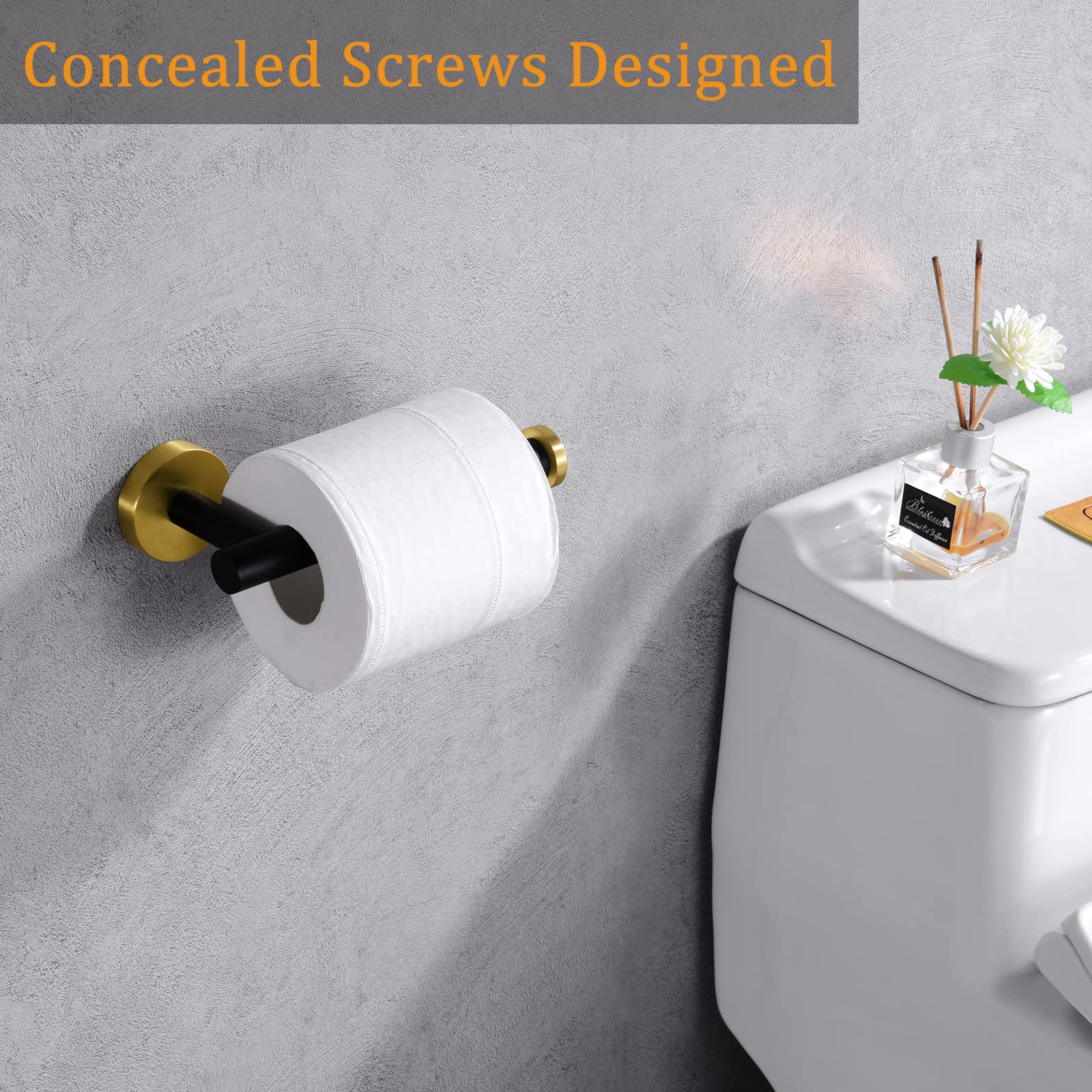 WOOPHEN Toilettenpapierhalter Aus Edelstahl 304 – Goldfarben, 15,2 Cm, Für Bad & Küche, Wackelfrei Montierbar