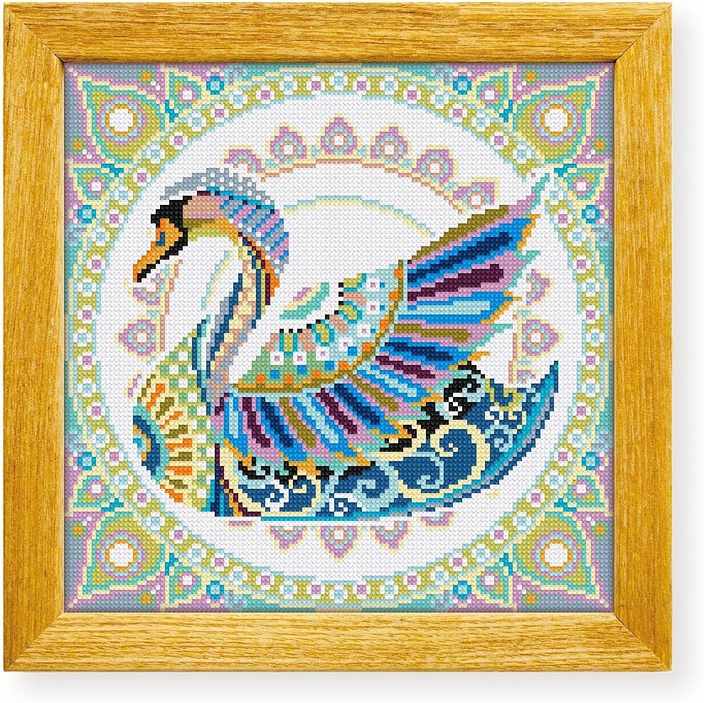 Awesome Pattern Studio Mandala Swan DS304, Diamond Painting Kit, Diamond Art Kits for Adults, Full Drill 5D Diamond Dots Kits. All Items Included.