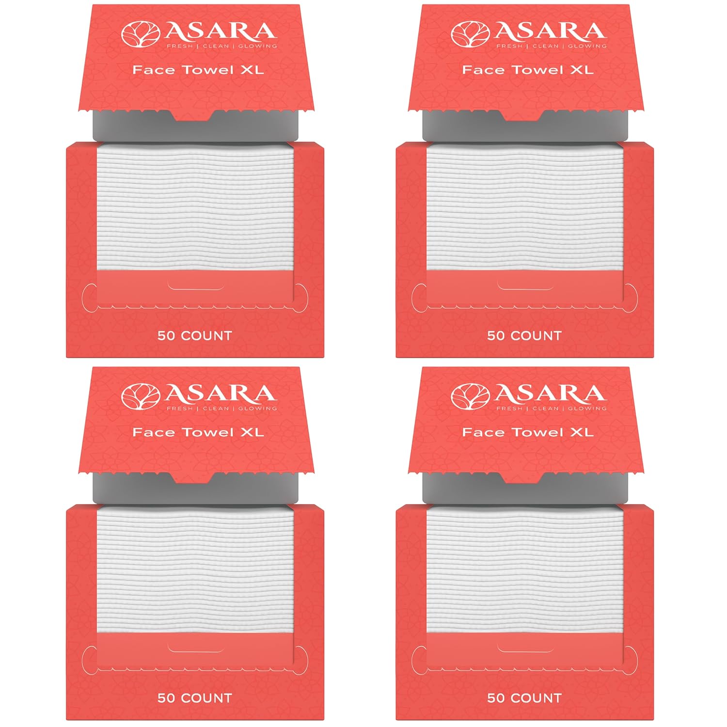 Clean Face Towels Disposable XL Facial Wipes | Add Water As a Makeup Remover | Sensitive Skin Face Towels | Organic Vegan Biodegradable - Clean Daily Towelettes | by Asara (200 Count)