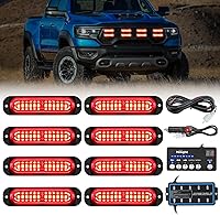 Vista 22 de Nilight - Juego de 8 luces estroboscópicas LED de 12 luces de 12V/24V - Luces de emergencia para montaje en superficie, ultradelgadas, con función