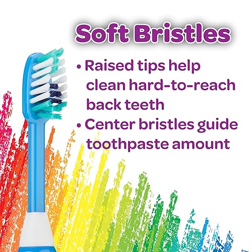 Miniatura 6 de GUM - 3 cepillos de dientes para niños cerdas blandas a partir de 5 años colores variados modelo rotulador Crayola 227JM