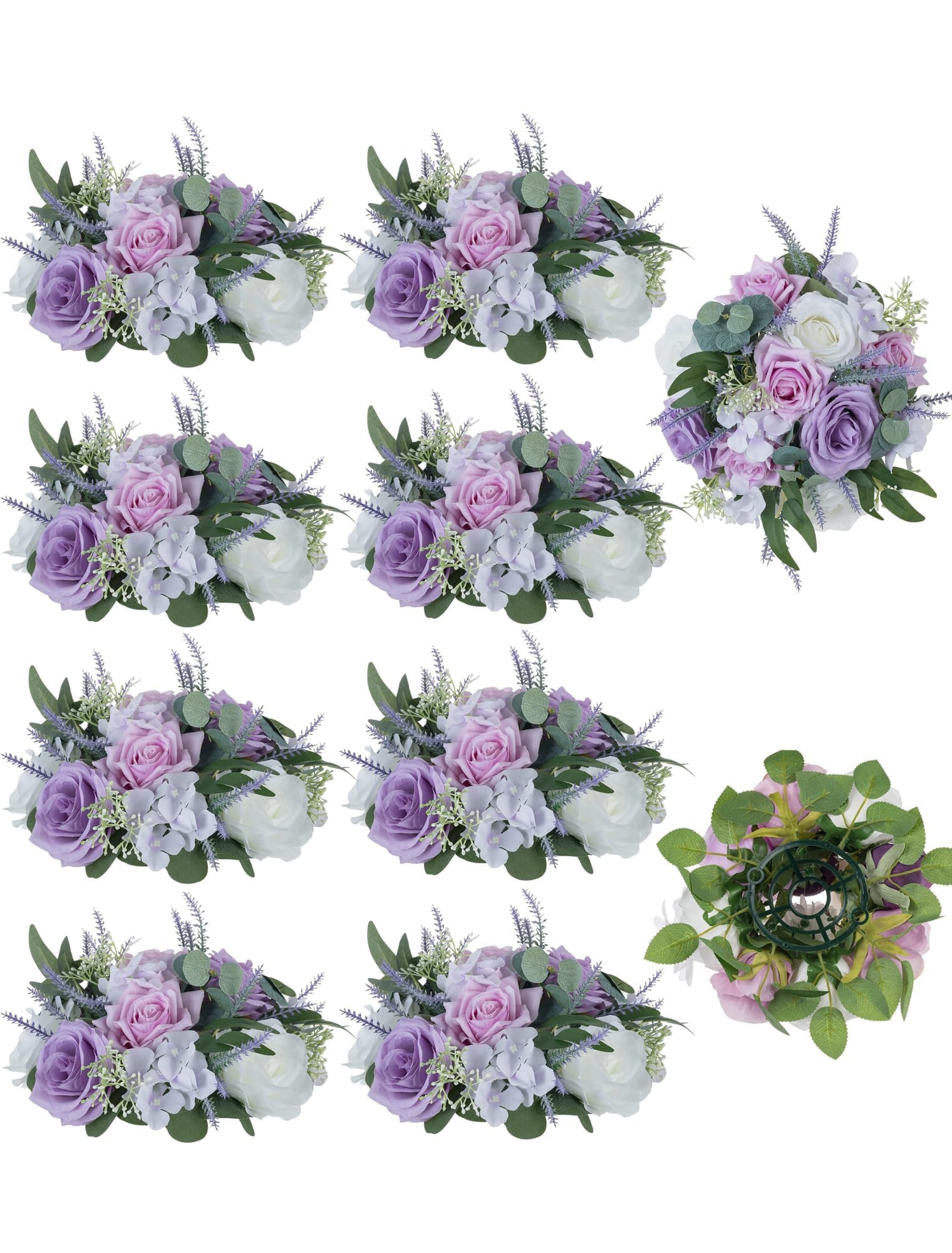 Fleurs artificielles violettes BLOSMON en soie lilas lavande avec tiges de 24cm