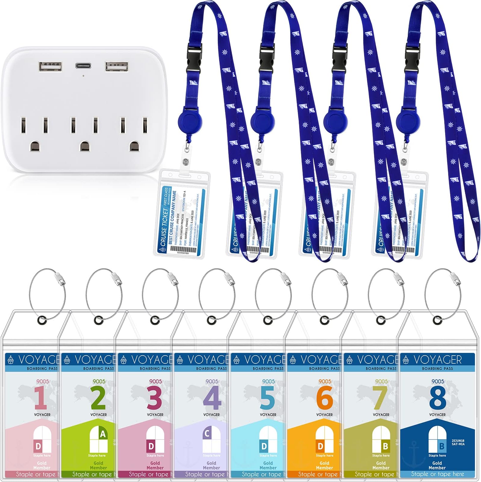 Kit De 14 Accessoires Essentiels Pour Croisière - Avec Porte-clés Rétractable Et Mousquetons