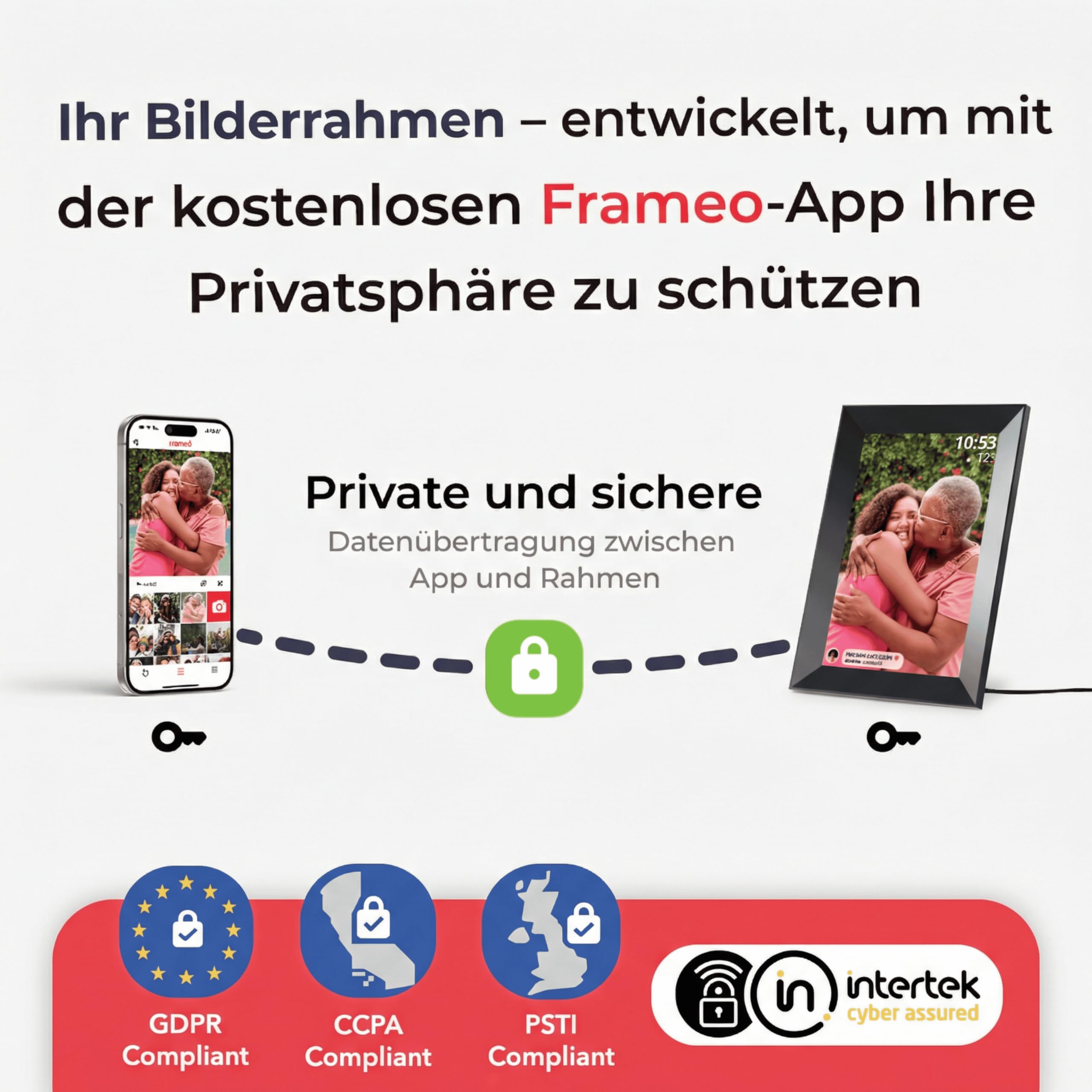 Universum DBR 400 - Digitaler Bilderrahmen 10,1 Zoll (25,7cm), schwarz | WLAN, Frameo App, IPS Touchscreen, 32GB Speicher, Für Fotos & Videos