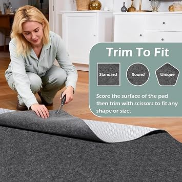 Non-Slip Rug Pads,8x10ft Waterproof Rug Pad,Carpet Pad for Hardwood,Tile,All Floors Floor Protection,Cushioning, Anti-Slip Grip