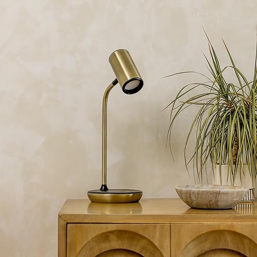 Miniatura 3 de Brightech Ezra - Lámpara de escritorio de oficina, almohadilla de carga inalámbrica y opciones de luz que cambian de temperatura de color, luz de