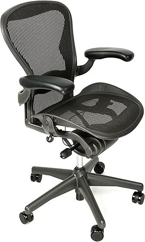 Herman Miller Silla de oficina Aeron tamaño B totalmente cargada con ruedas de madera dura