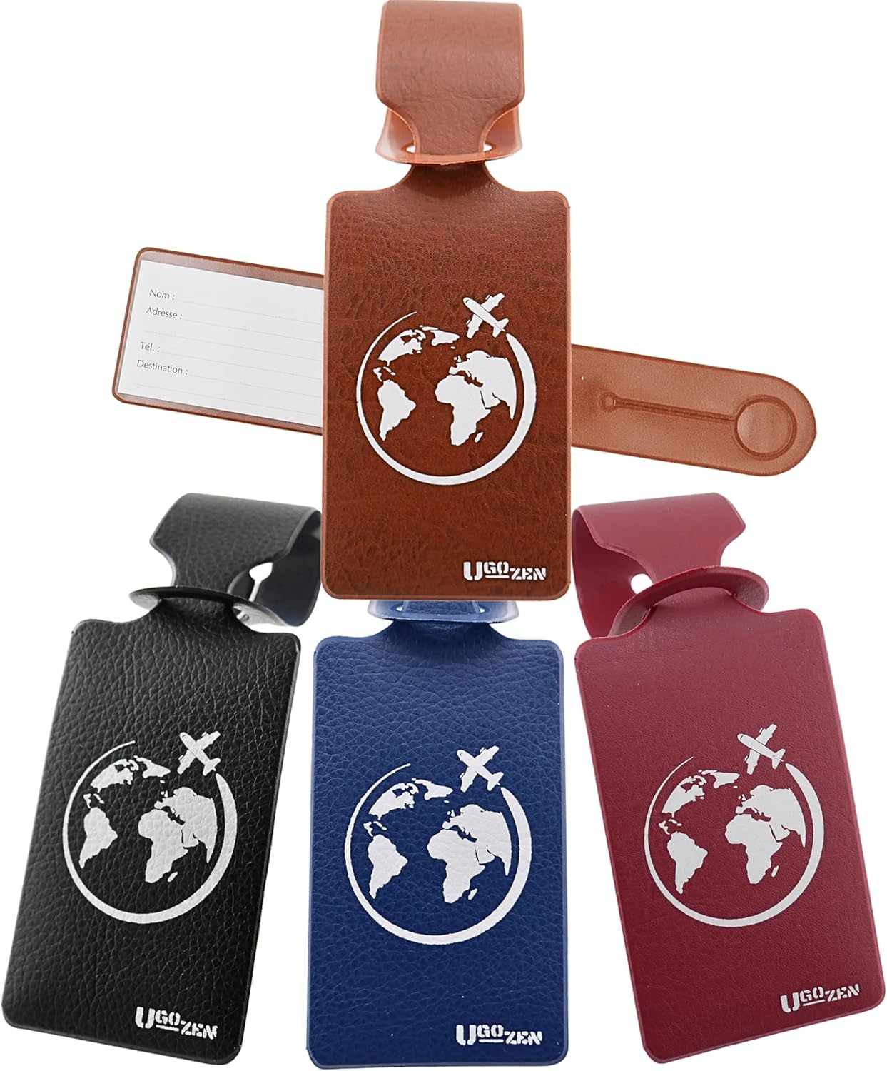 4 Luggage Tags for Travel Suitcase Very Practical Accessories Made in France Classic Colour 4 Luggage Tags for Travel Suitcase Very Practical Accessories Made in France Classic Colour