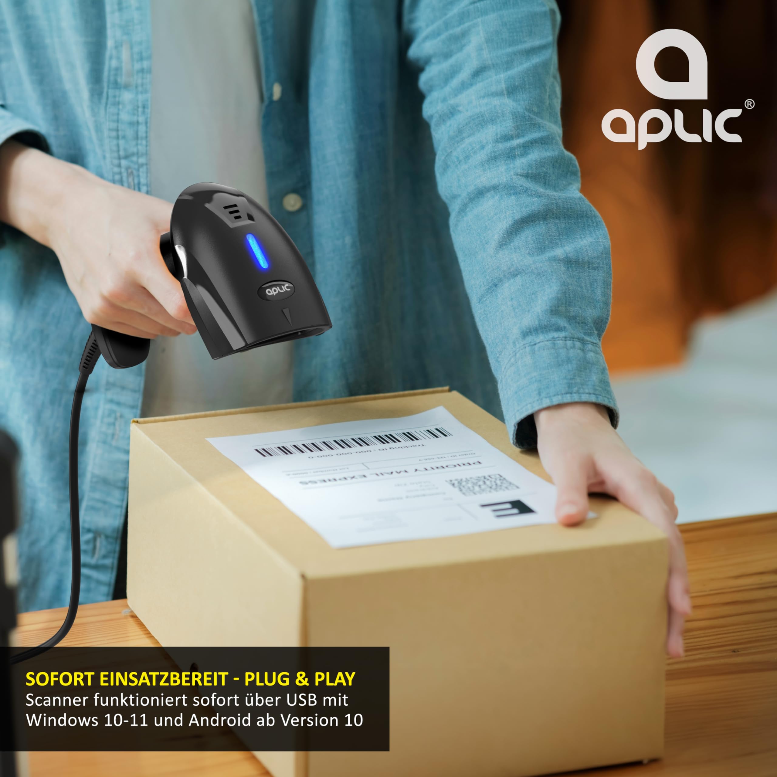 CSL - Barcode Scanner 2D 1D – kabelgebunden – manuelles kontinuierliches und automatisches Scannen – Bildschirm scannen – Verschiedene Terminatoren – hohe Auflösung – hoher Lesekontrast