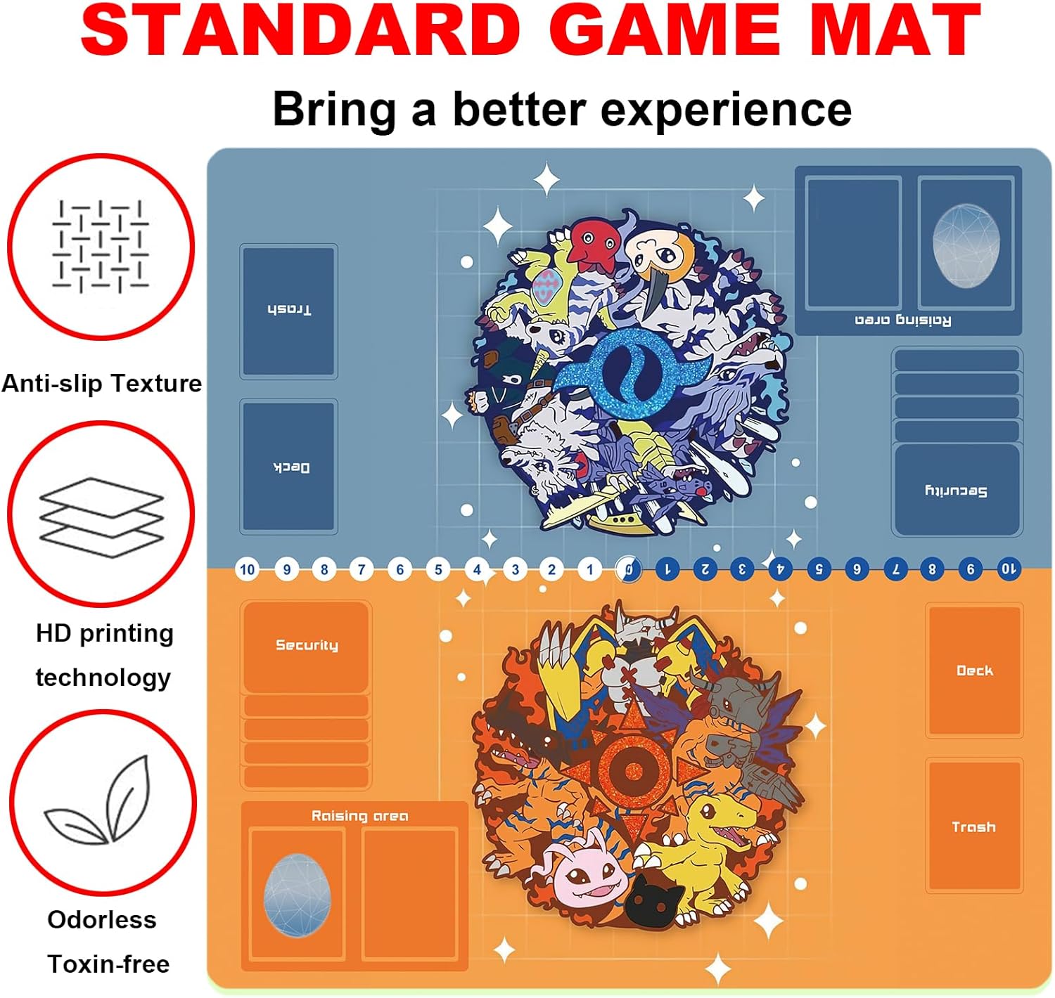DTCG playmat 2 Player Duel Mat Gaming Competition Pad Mat Card Binder Deck 60 * 60CM 23.6x23.6in