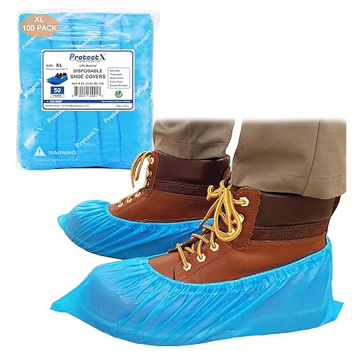 ProtectX Disposable Shoe & Boot Covers, XL Extra Large, 100-pack