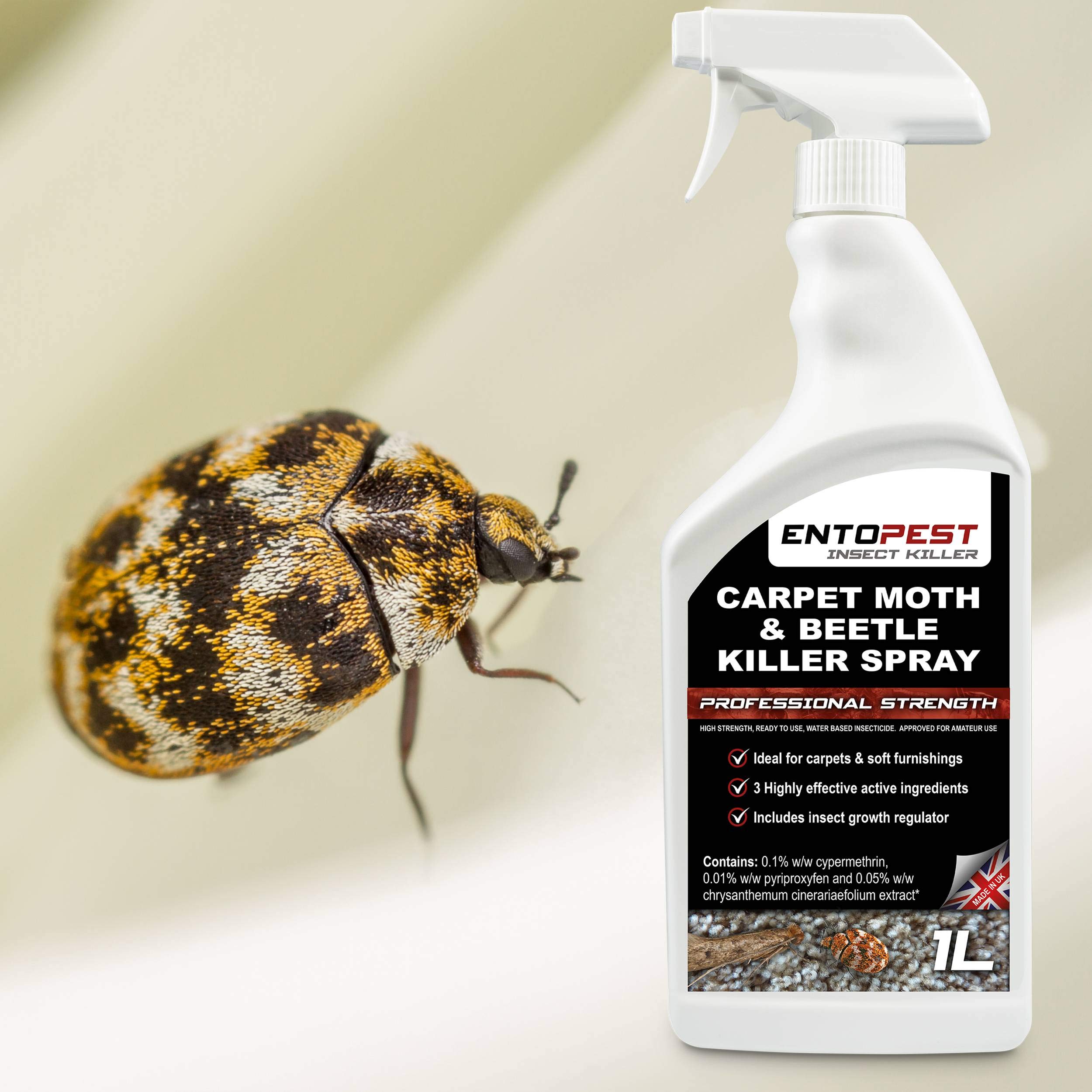 Entopest Insect Killer Spray for Carpets 2 x 1L RTU Pro Strength