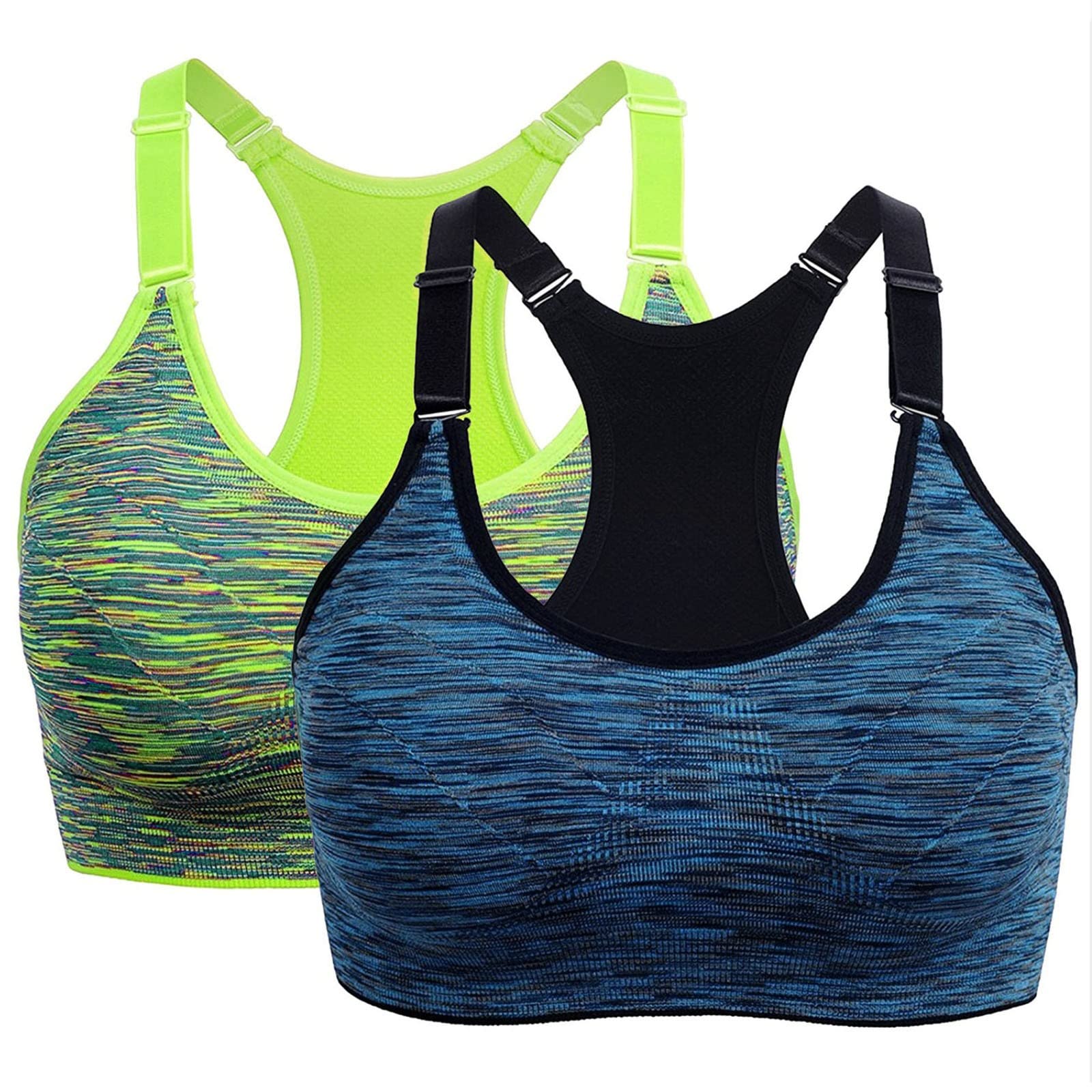 Sports Bra for Women High Yoga Running Seamless Gym Tank Top Fitness Vest Pack of 2, m, XL