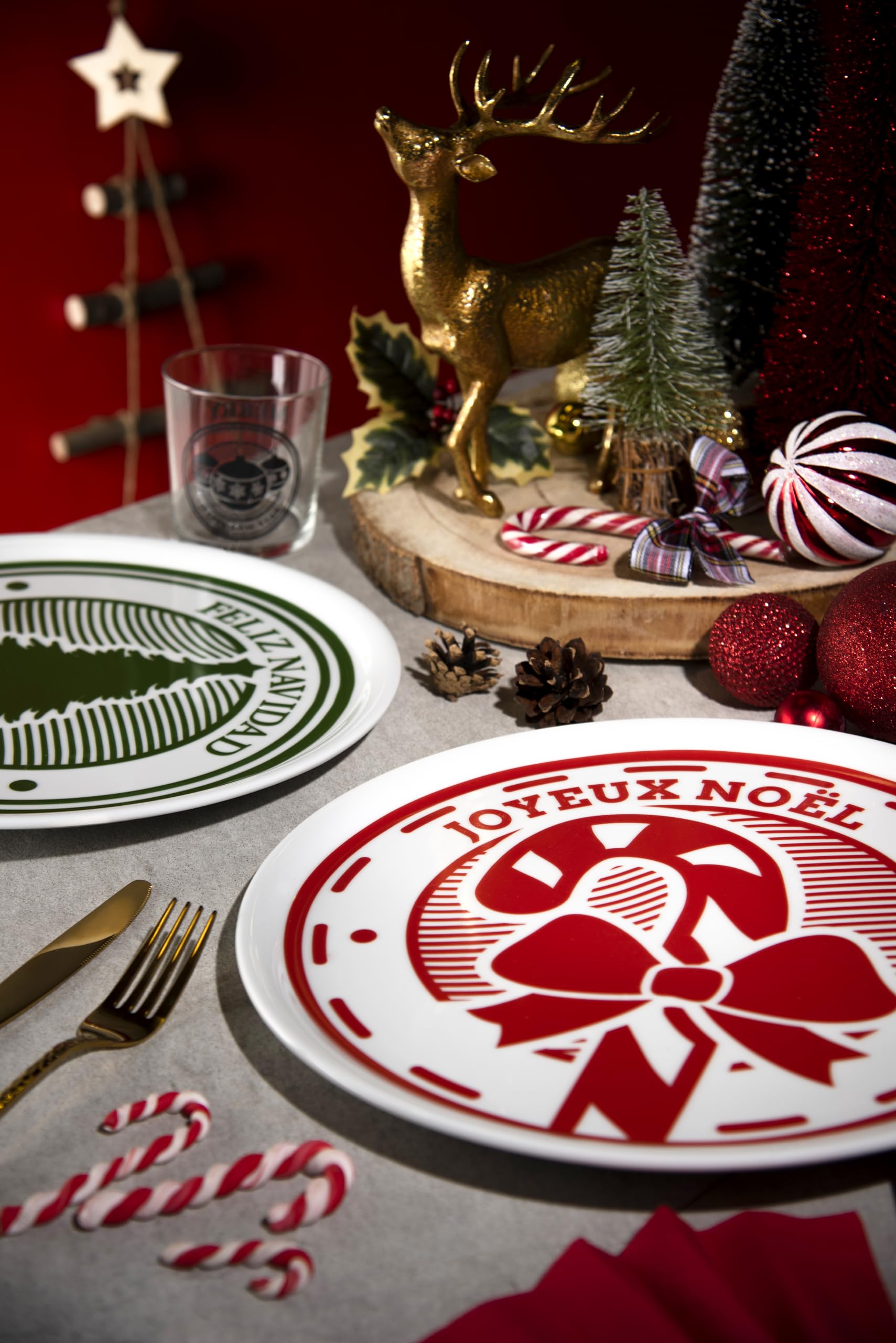 Excelsa Christmas Stamp serwis obiadowy, 18 sztuk, porcelana i kamień, 6 osób
