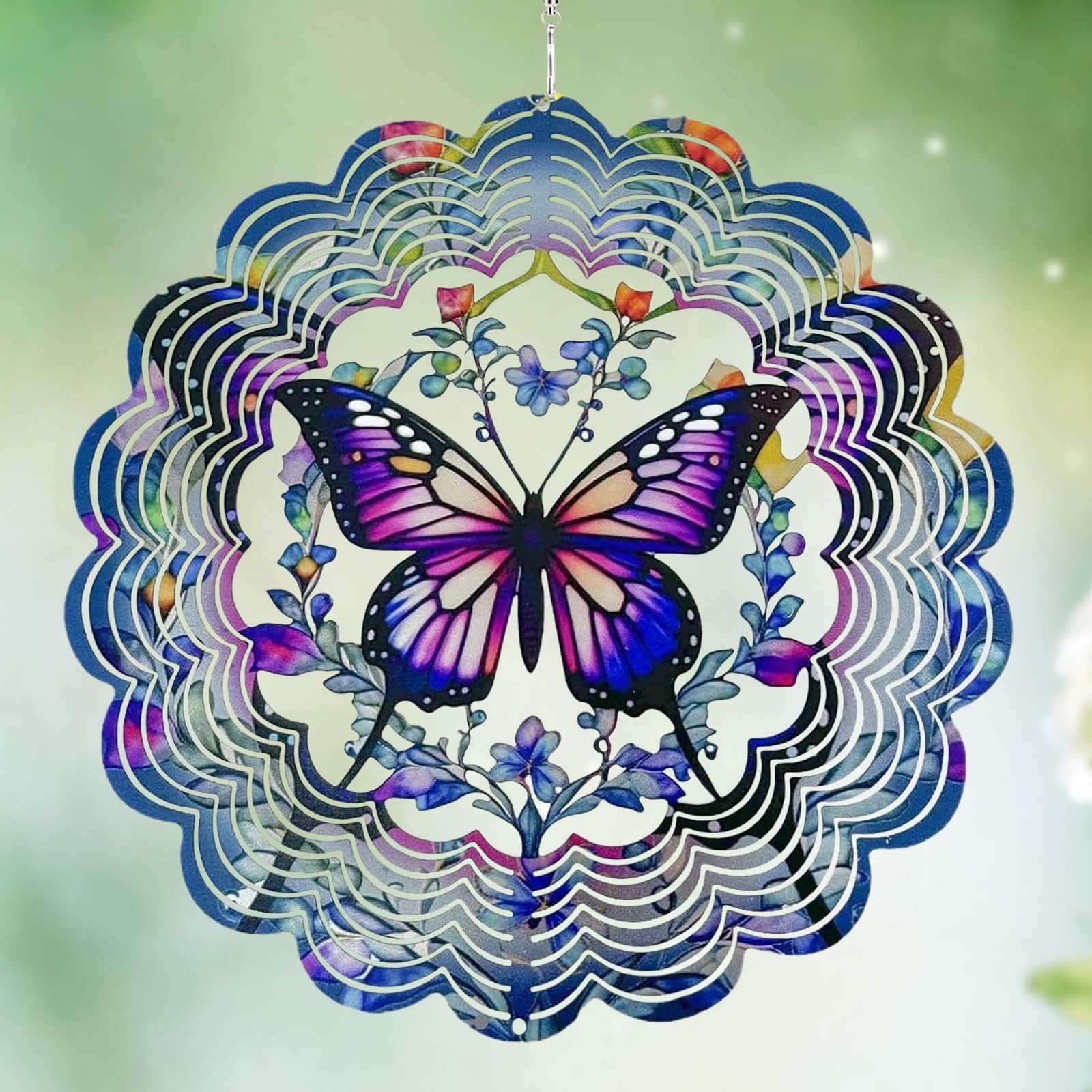 Wind Spinners Outdoor Butterfly?12 inch Wind Spinner for Yard and Garden,3D Wind Spinner Butterfly Gifts for Mother/Friend/Boyfriend/Wife/Grandma,Outdoor Garden Decor Kinetic Yard Art Decoration