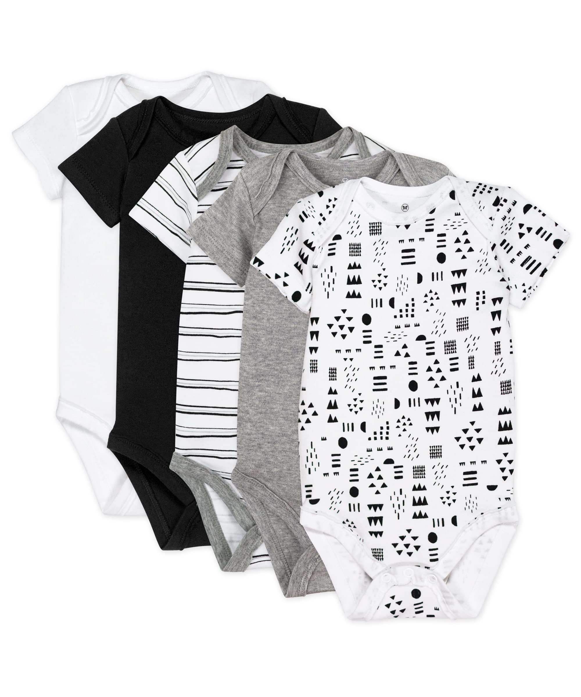 The Honest Company Unisex Baby 5-Pack Organic Cotton Short Sleeve Bodysuits Hemd