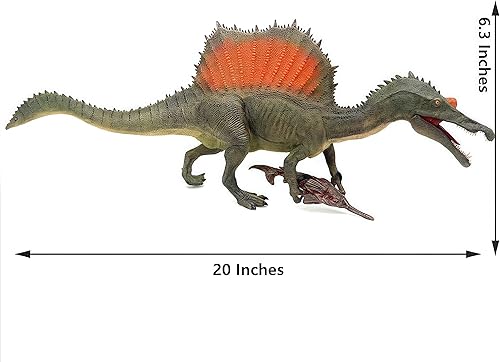 Miniatura 9 de Gemini&Genius Dinosaur Toys - Figuras de juguete de Spinosaurus, 20 pulgadas de longitud, figura de acción de dinosaurio de gran tamaño con