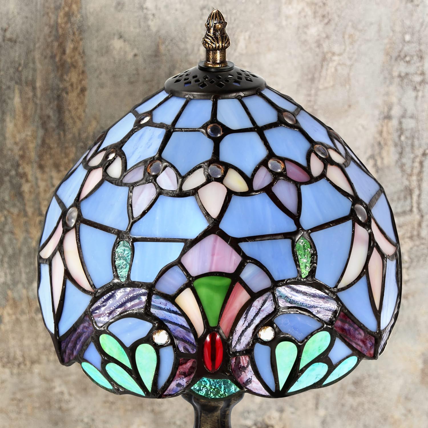 Tiffany lampa stołowa, witrażowe, kryształowe koraliki, lampa stołowa, ręcznie wykonana, na biurko, stolik nocny, antyczny, prezenty rzemieślnicze, dla ukochanych, dziecka, salonu, sypialni, arbe