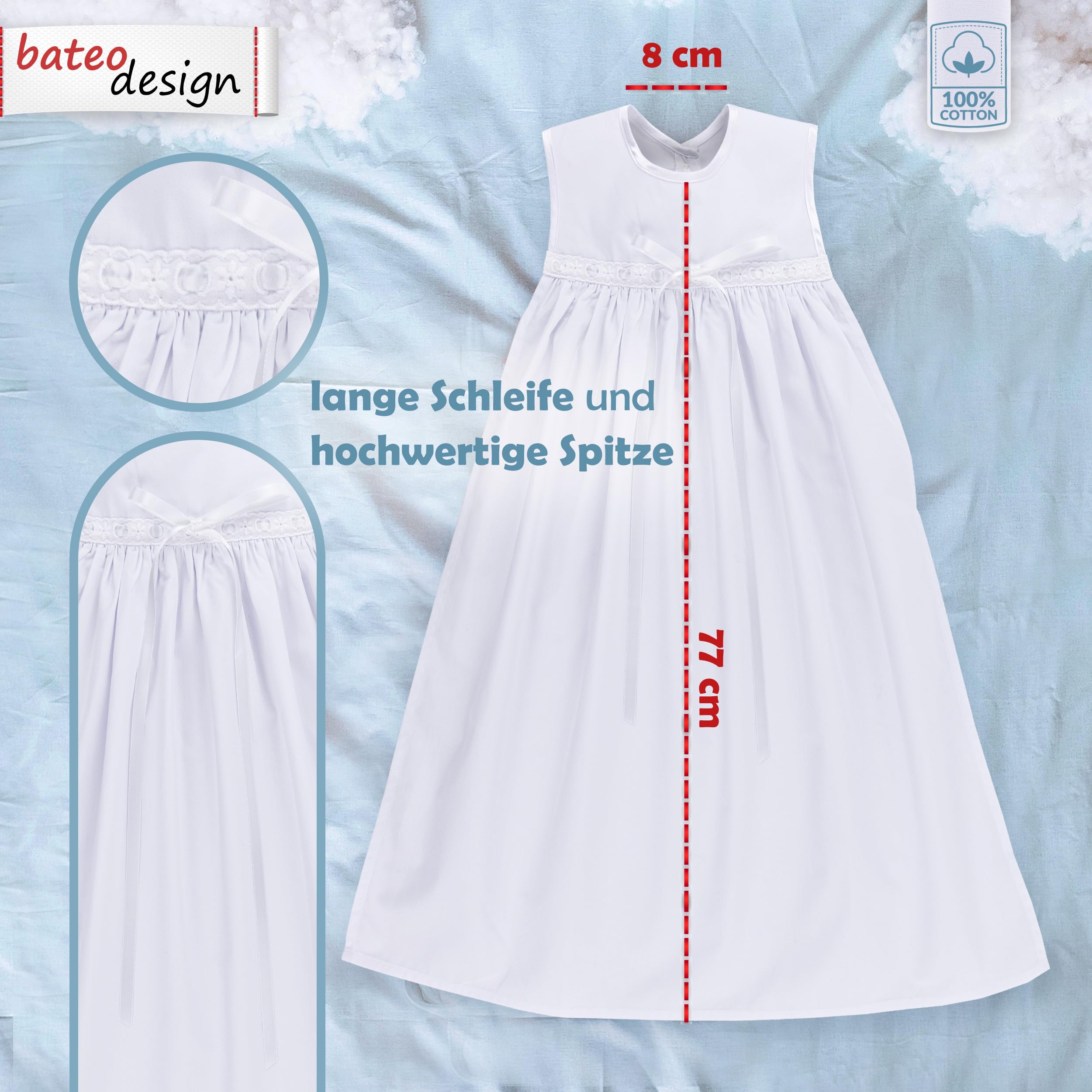 Ropa de bautizo - para bebé niño Blanco blanco talla única