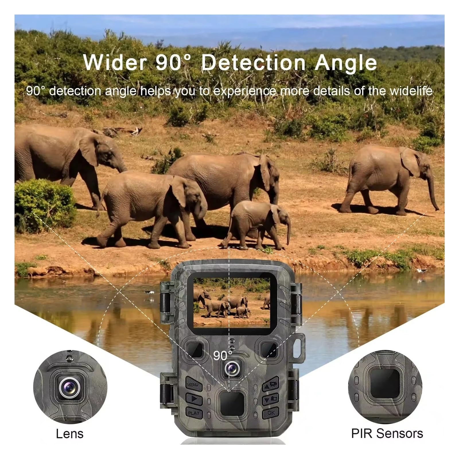 Mini Trail Jagd Kamera Wildlife Hunter Kameras 20MP 1080P Wald Tier Cam Foto Falle Überwachung Tracking Hohe AuflöSung(Mini301)