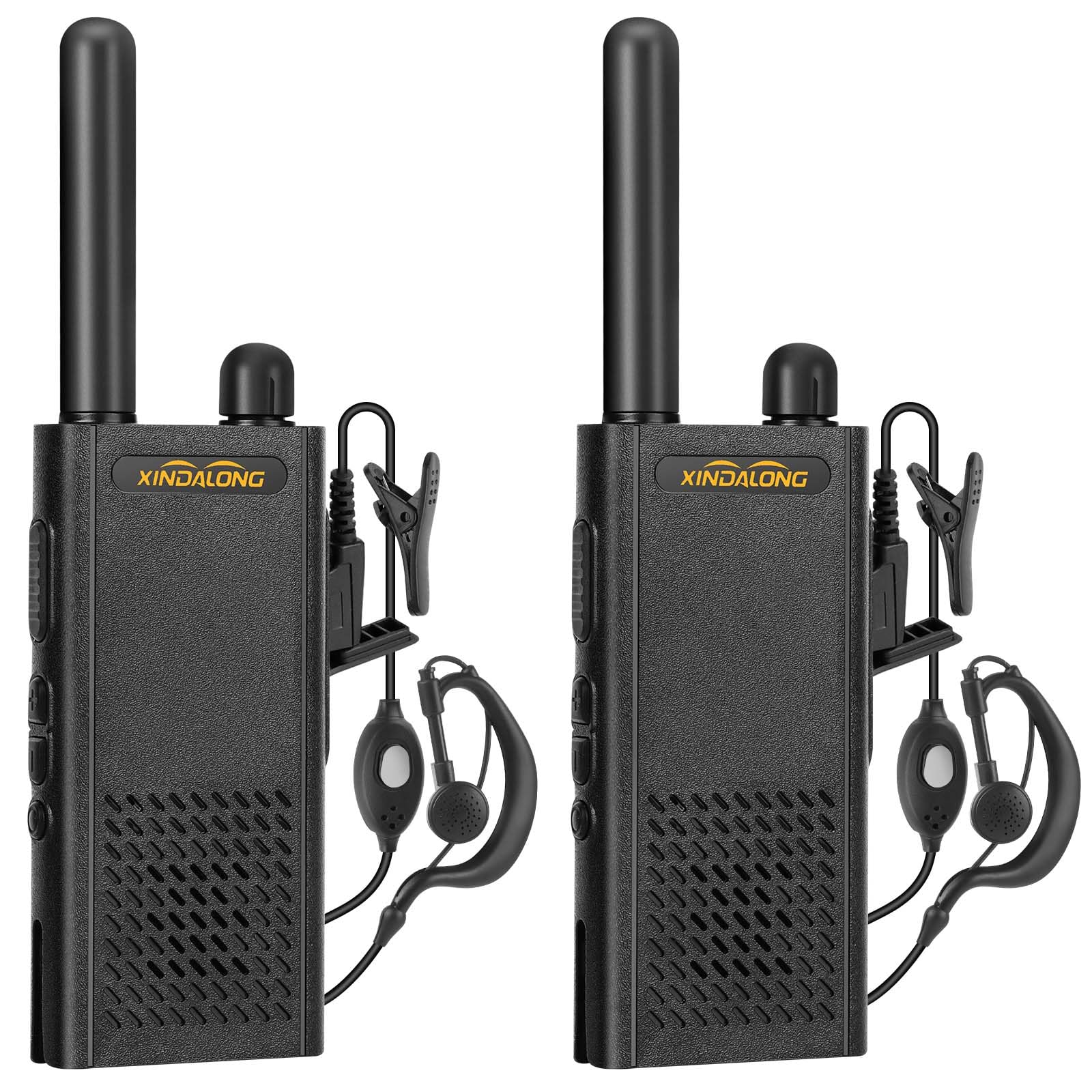 XINDALONG Walkie Talkies T26 Long Range Ultra-Thin & Lightweight Two-Way Radios with 16 FRS Channels, Rechargeable Li-ion Battery, Type-C Charging, Clear Audio for Outdoor, Work, and Family (2-Pack)