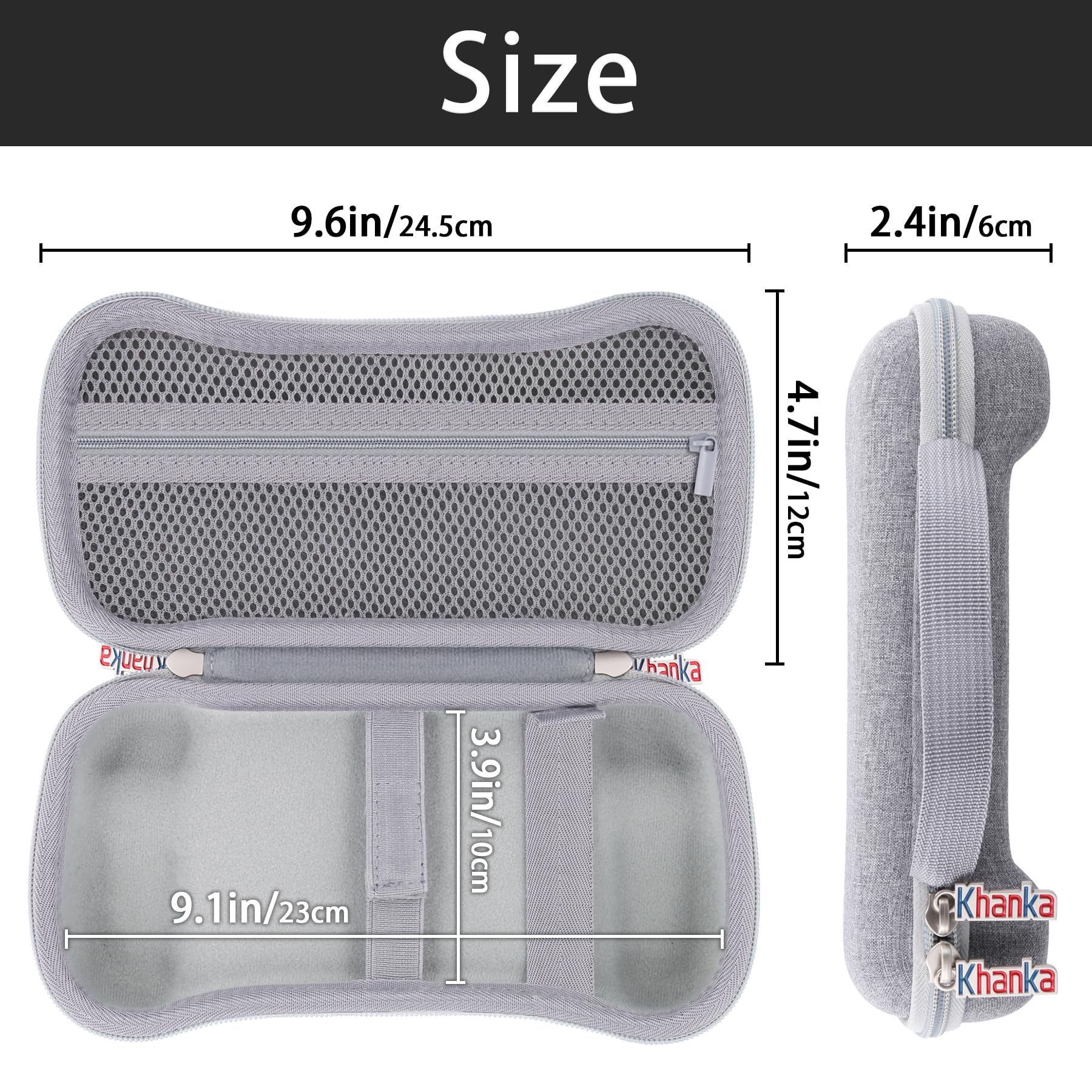 Khanka Hard Case for Anbernic RG556 Retro Handheld Game Console,Storage Carrying Bag for RG556 5.48-Inch Android Retro Handheld Game Console,Case Only (Gray) - Image 3