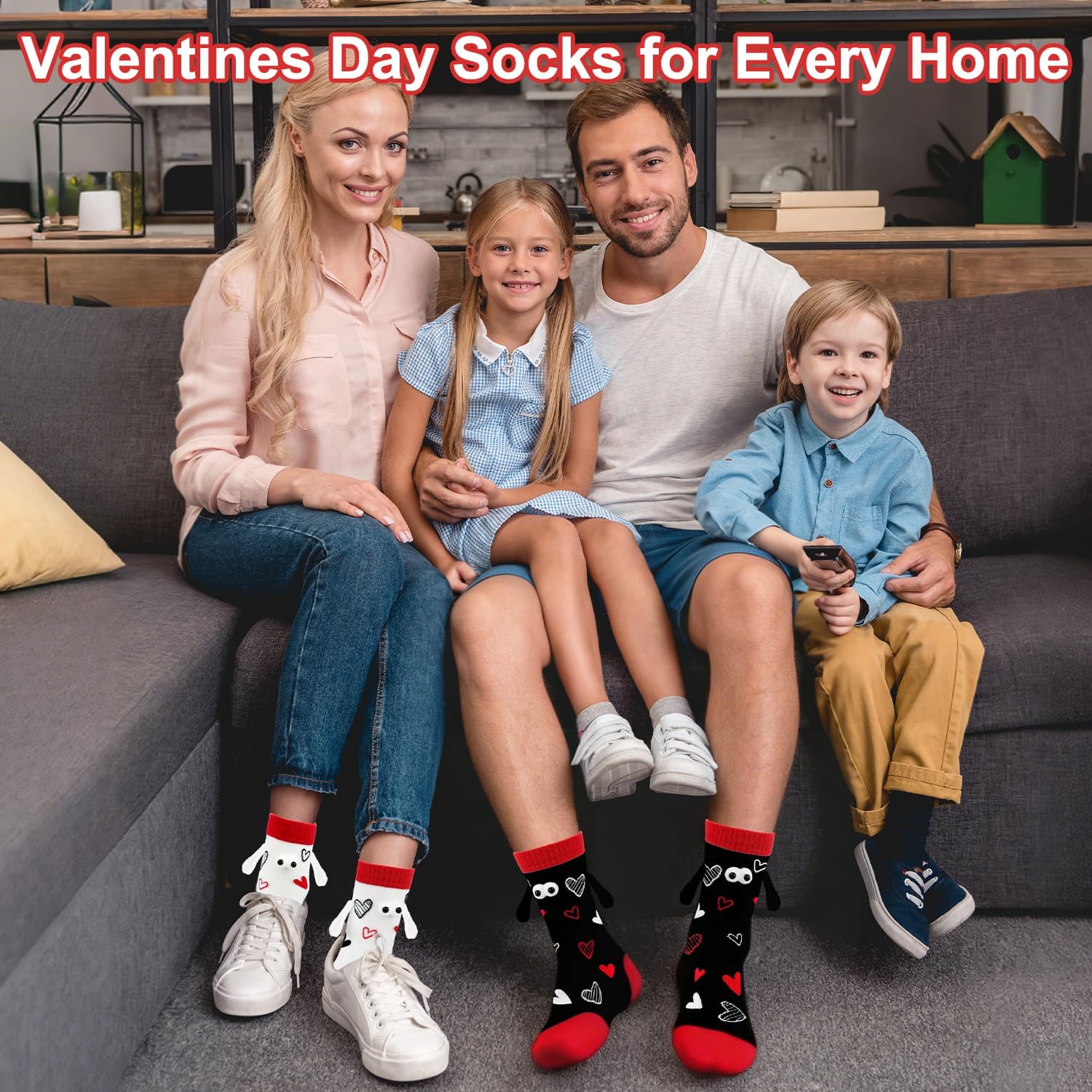 Funny Valentines Day Magnetic Socks, 2 Pairs Heart Hand Holding Socks for Women Men, Cool Valentine Gifts for Teens Boys Girls & Friends, Cute Couple Socks for Him Her, Galentines Gifts for Besties - Image 5