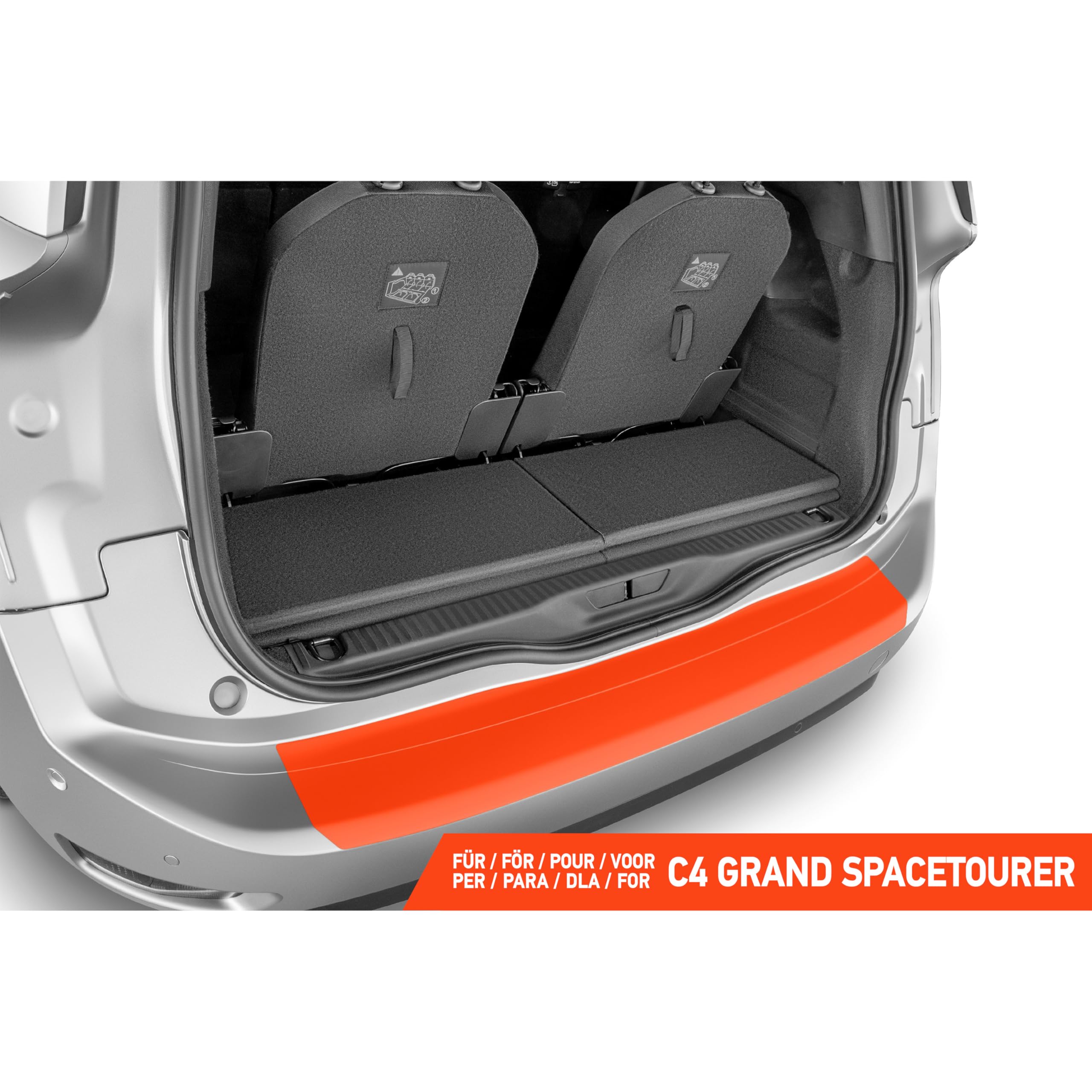 Luxshield folia ochronna na krawędź załadunkową kompatybilny z Citroën C4 Grand SpaceTourer I 2018-2022 - ochrona przed zarysowaniami, folia ochronna na lakier - czarny karbon