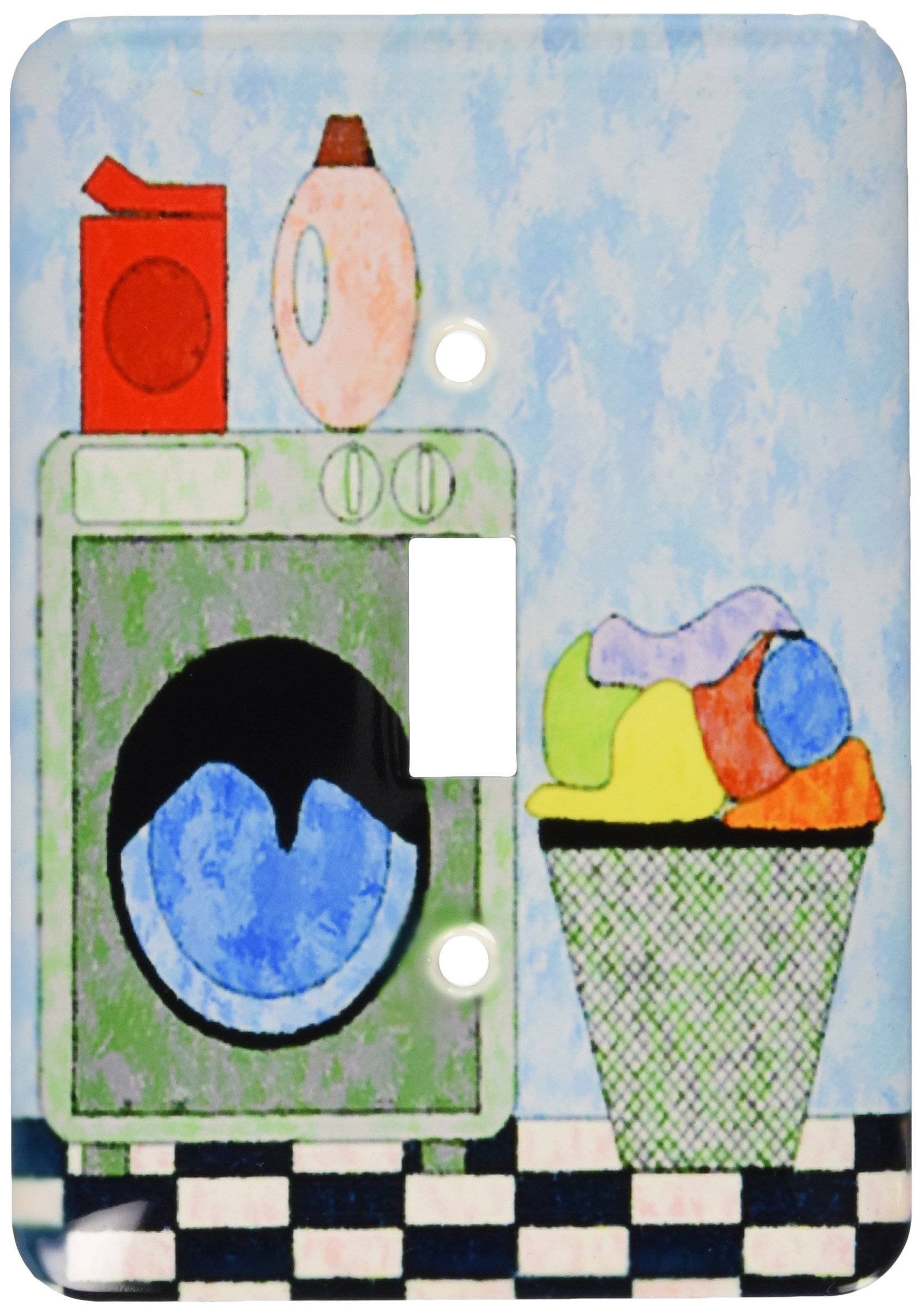 3dRose LLC lsp_44848_1 Red Blue Green Laundry Room, Single Toggle Switch