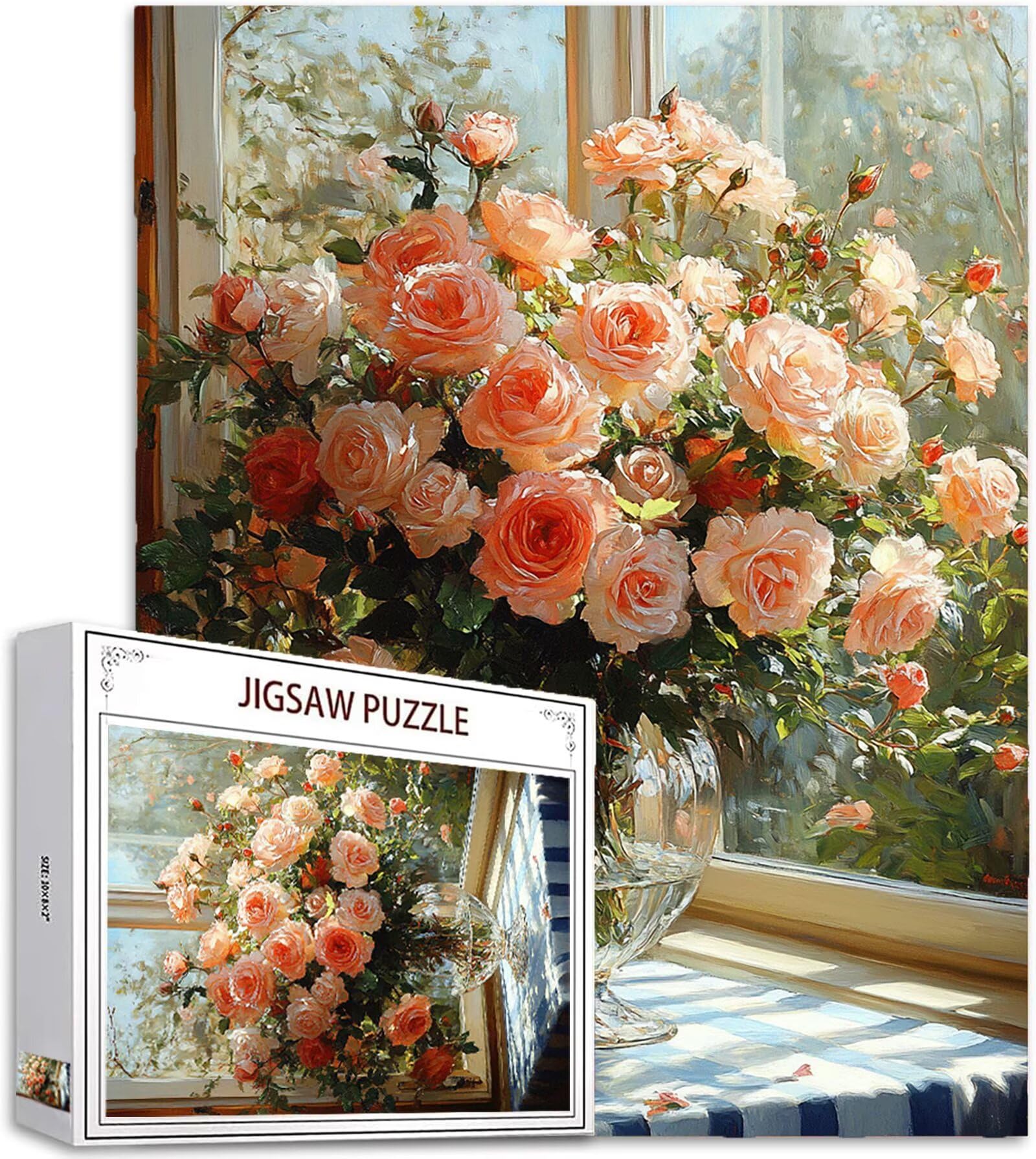Blumen Puzzle 2000 Teile Erwachsene, Vase Puzzle Design für Erwachsene Anfänger, DIY HD Farbepuzzel Poster Design mit Geschenkbox Verpackung for Zimmer Deko Wohnzimmer, Geschenke für Frauen, Model606