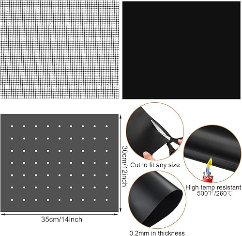 Miniatura 2 de Paquete de 6 forros reutilizables para horno tostador, antiadherente, freidora de aire, forros para horno, tostadora, fácil de limpiar, compatible