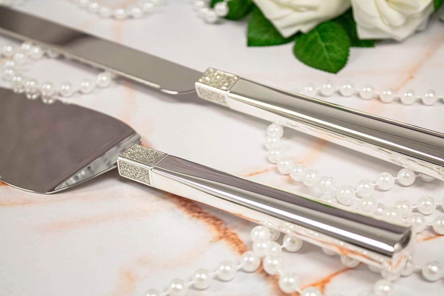 Waterford Personalized Wedding Bundle, Includes Custom Engraved Lismore Diamond Wedding Cake Cutting Set with Elegance Trumpet Champagne Flutes