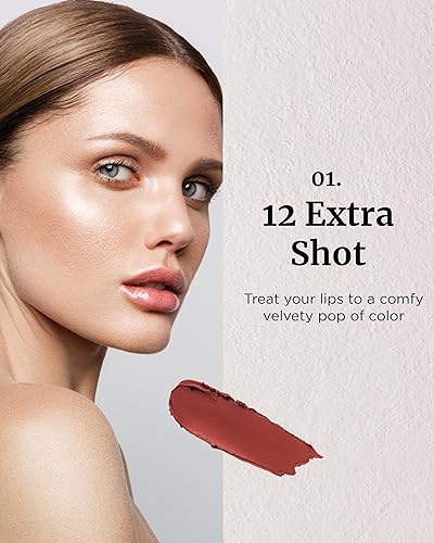 Miniatura 2 de VDL Lip Stain Comfort Slip Lipstick 12, Extra Shot - Lápiz labial ligero, mate y suave para una comodidad sin esfuerzo. Color de labios vibrante y