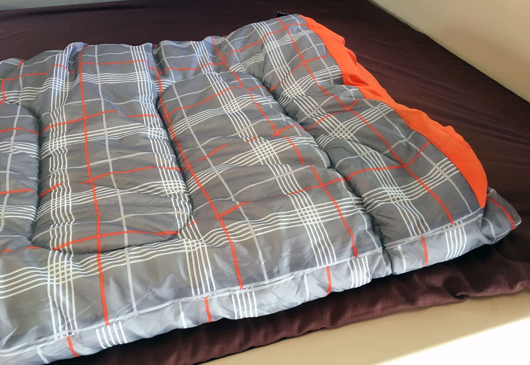 OLPro Hush Schlafsack, grau/orange, 190 x 75 cm