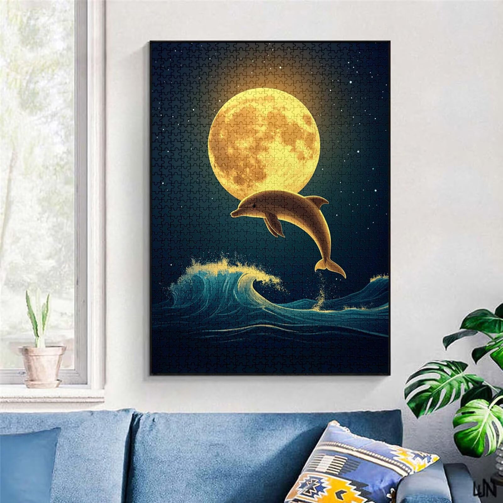 Puzzle 5000 Pezzi, 3 4 5 Anni Puzzle Luna 6 7 8 Anni Giochi Educativi Sostenibili Con Motivi Per Adulti Da Gioco in Legno Di Alta Qualità Jigsaw Delfino per Gioco Familiare, 2026 Regalo Natale H-2213
