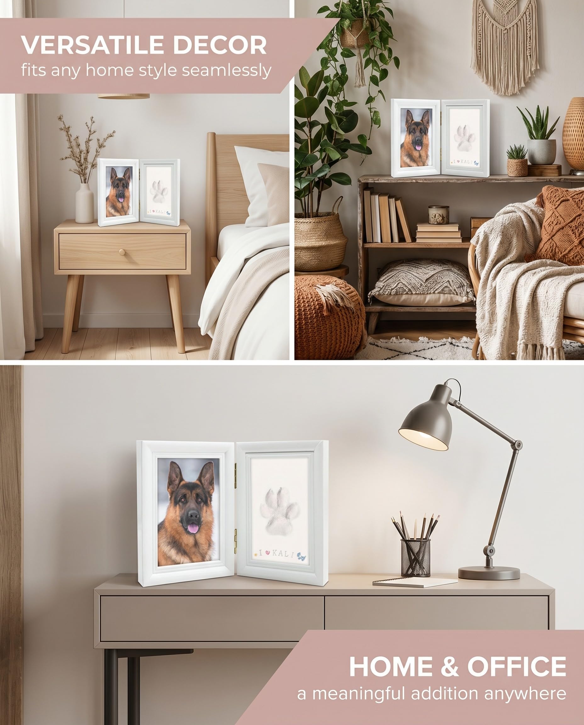 1 Set Impronta Zampa e Calco 3D per Cani Gatti, Kit Fai da Te con Cornice Foto, Crea un Ricordo Indelebile, Regalo Commemorativo