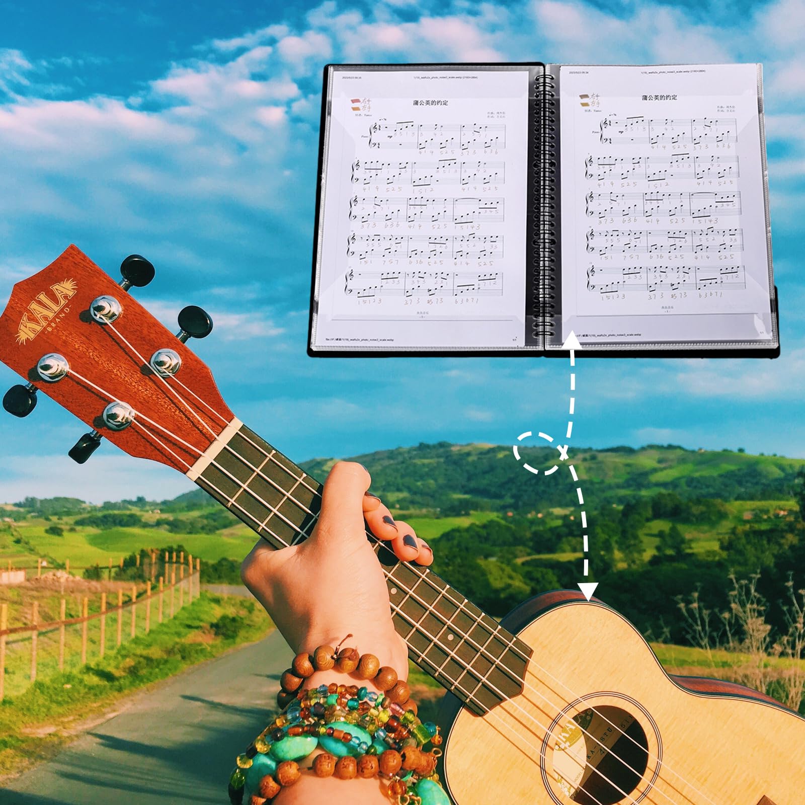 Raccoglitore Porta Spartiti Musicali 30 pagine/90 tasche Cartelle Portaspartiti Musicali A4 Clef Scrivibile Borsa Porta Documenti Musicale Cartella per Suonatori di Strumenti