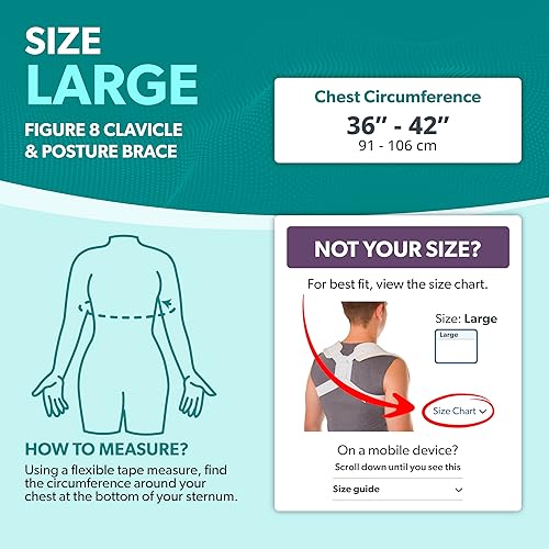 Miniatura 2 de BraceAbility Figura 8 Soporte de clavícula y corrector de postura  Eslinga de clavícula rota para lesiones y fracturas correa de soporte de hombro