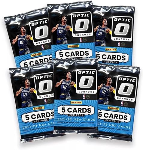 (6) Panini Donruss Optic Basketball - Paquetes de tarjetas coleccionables (6) – 5 tarjetas de baloncesto por paquete – 30 cartas en total