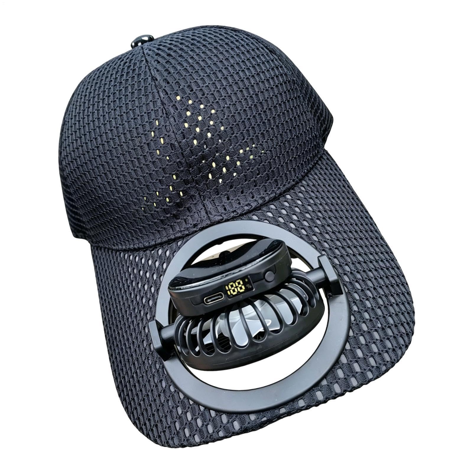 Solar-Ventilator-| Kühlende Kopfbedeckung mit UV-Scz - Solar-Mit Integriertem Ventilator | für Outdoor-Angeln, Wandern, Radfahren, Reisen, Picknick, Urlaub, und Sport