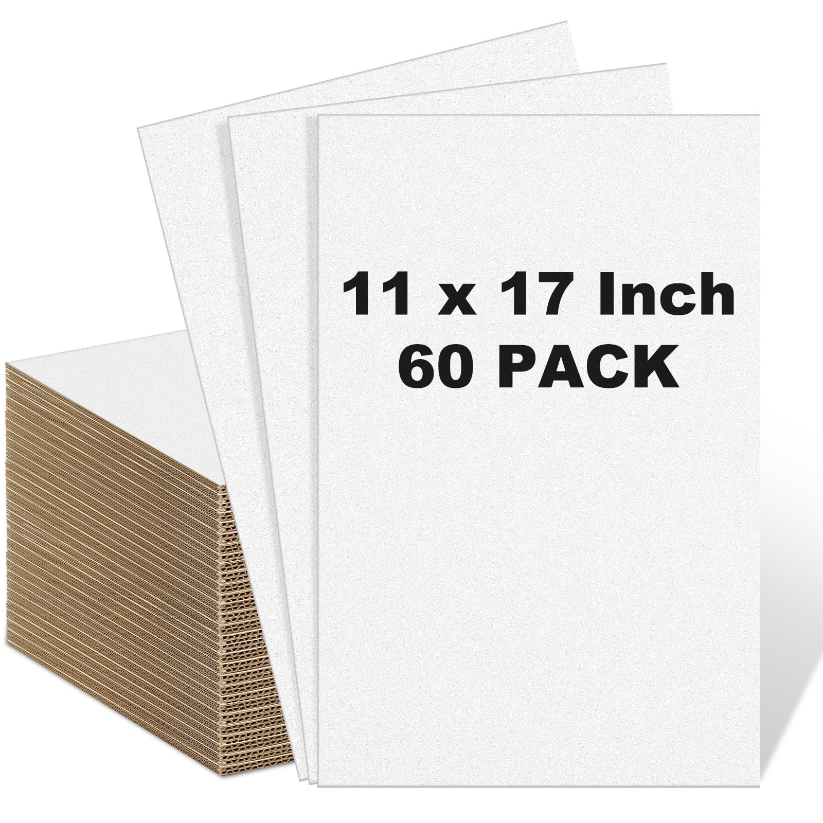 Henoyso 60 Pack 11 X 17 Inch White Single Face Cardboard Sheets