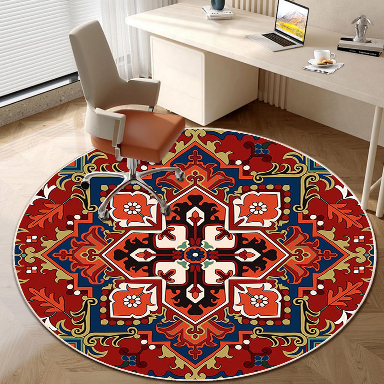 Carpet Chair Mats Non slip Round Mat Washable Rug Chair Mat, Hard Wood Floors Protectors Mat, Rug Floor Protectors Gaming Chair Mat, Multi Surface Chair Mats, For Home Office Gaming Room 100 cm