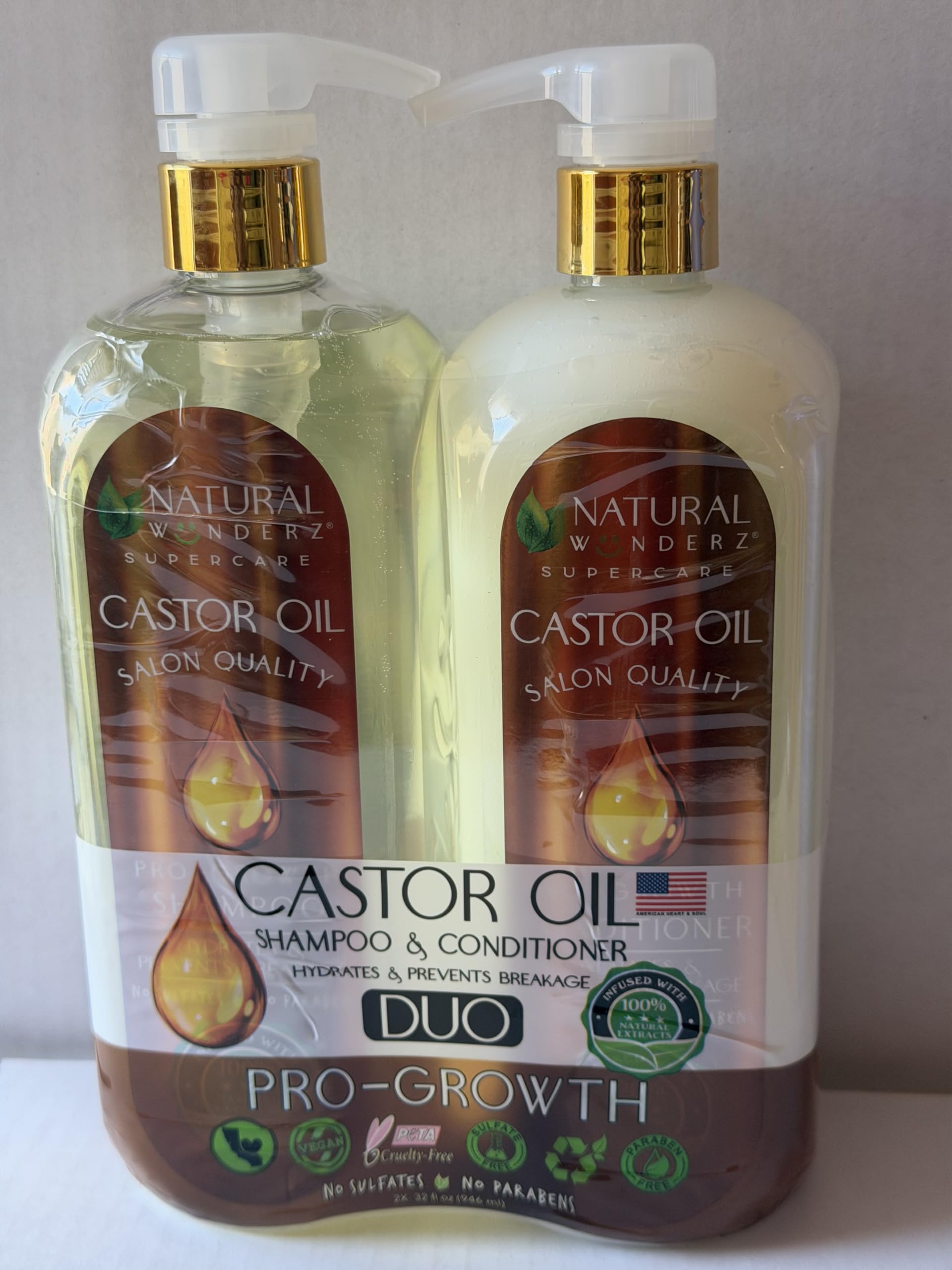Amazon.com: Natural Wunderz Castor Oil Shampoo and Conditioner Duo