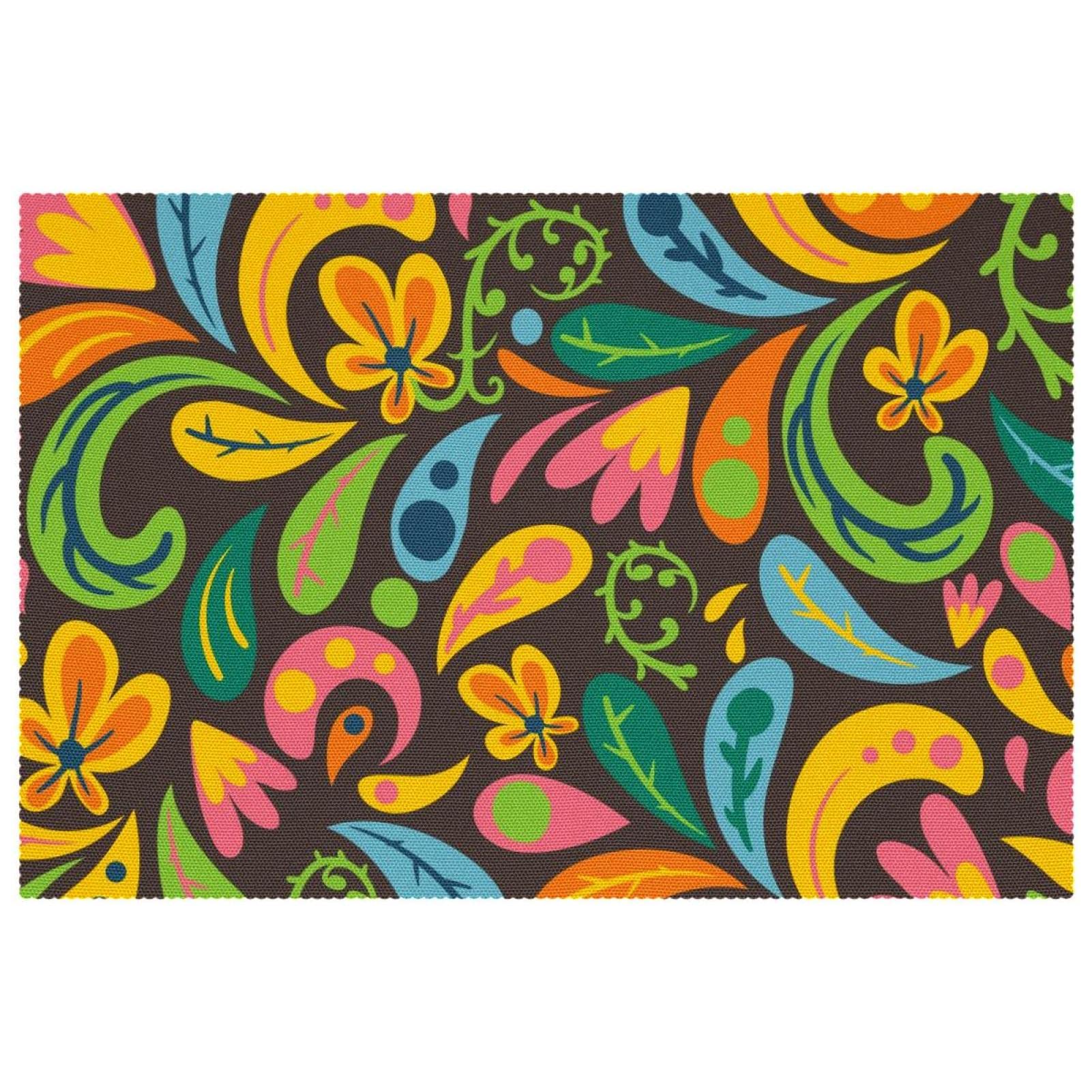 Set de table floral antidérapant 30x45 cm lot de 6 résistant pour repas
