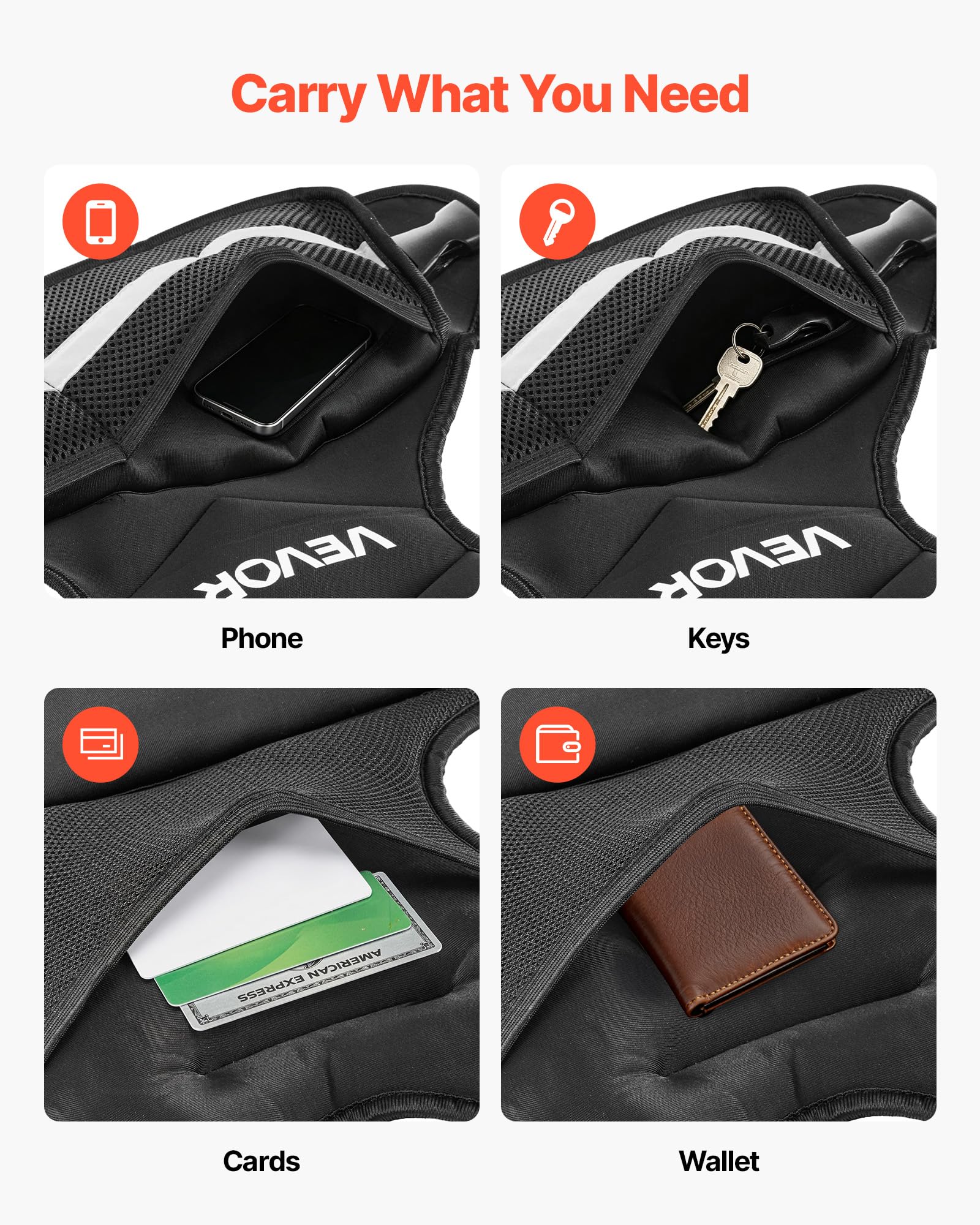 VEVOR Gilet lesté réglable 5 à 9,1 kg, veste de poids avec 6 packs de poids en granulés de fer et bande réfléchissante pour hommes et femmes, équipement d'entraînement pour musculation, course à pied