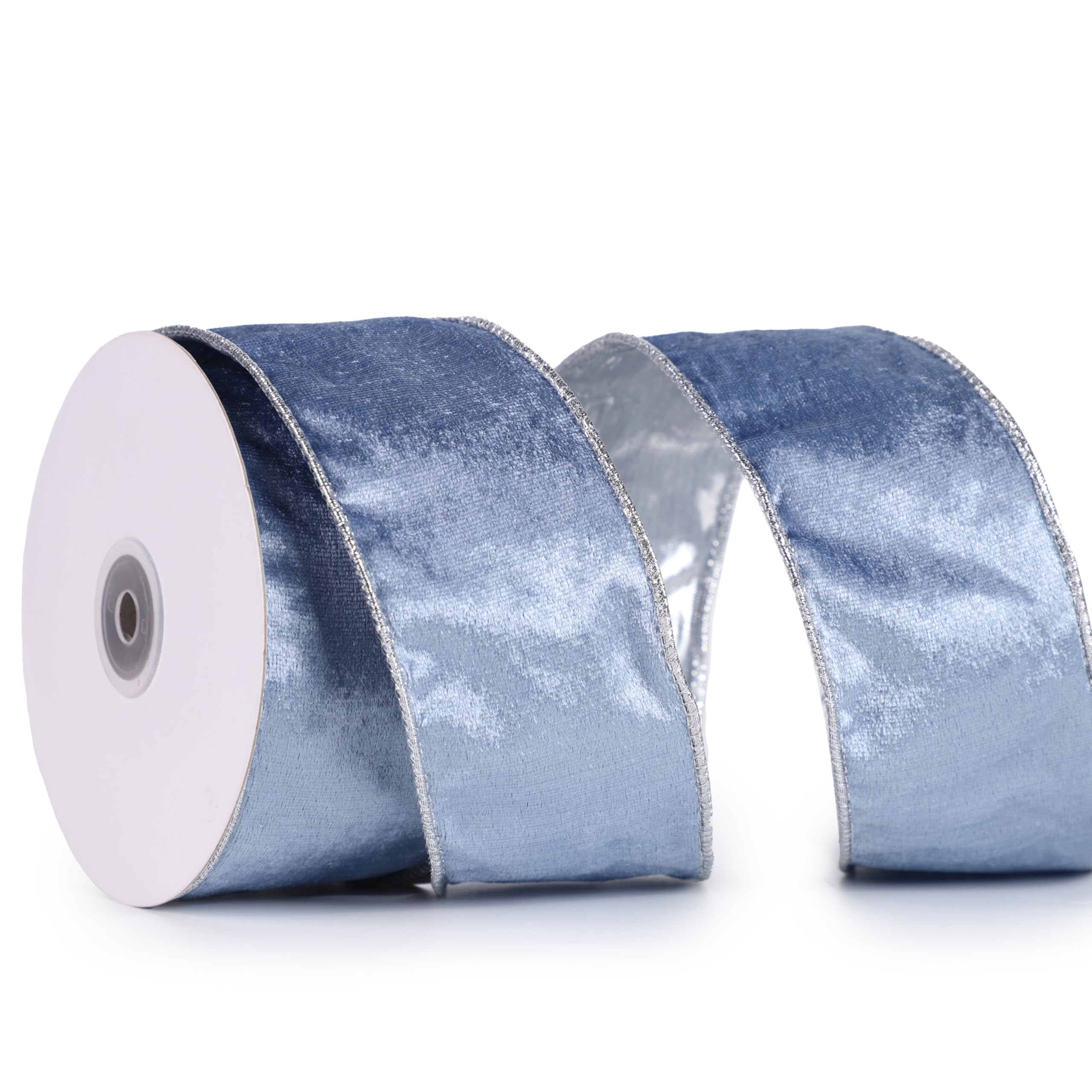 Amazon.com: DINDOSAL Dusty Blue Velvet Ribbon Wired 2.5
