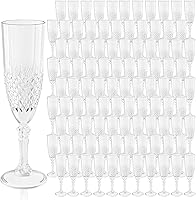 Vista 16 de Copas de champán de plástico, copas de champán a granel, copas de vino acrílicas reutilizables irrompibles para bodas, despedidas de soltero